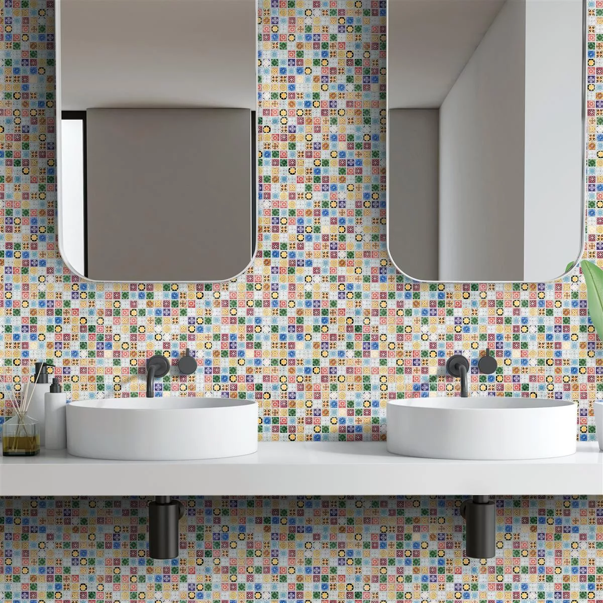 Glass Mosaic Tiles Marrakech Colored