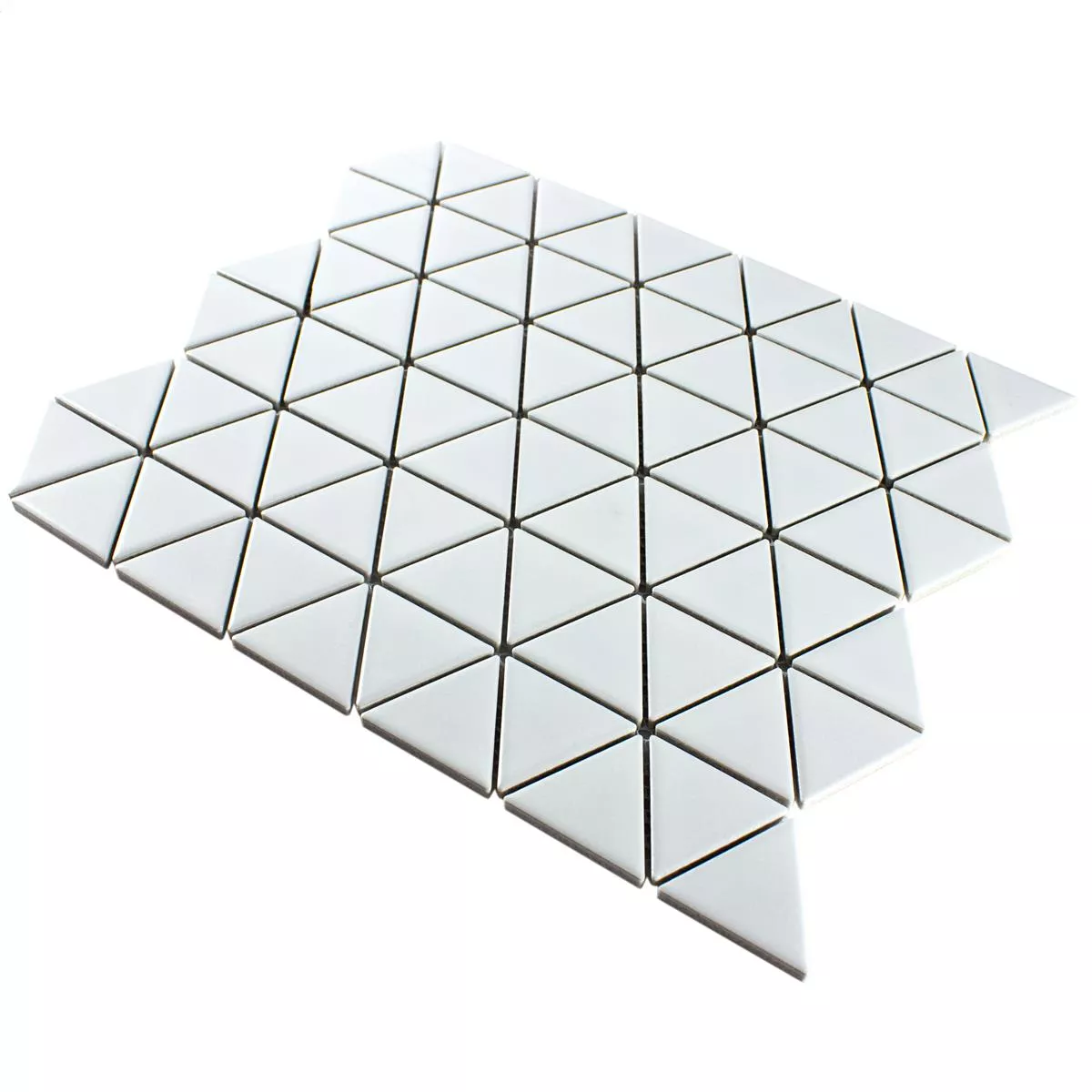 Muestra Cerámica Azulejos De Mosaico Arvada Triángulo Blanco Mate