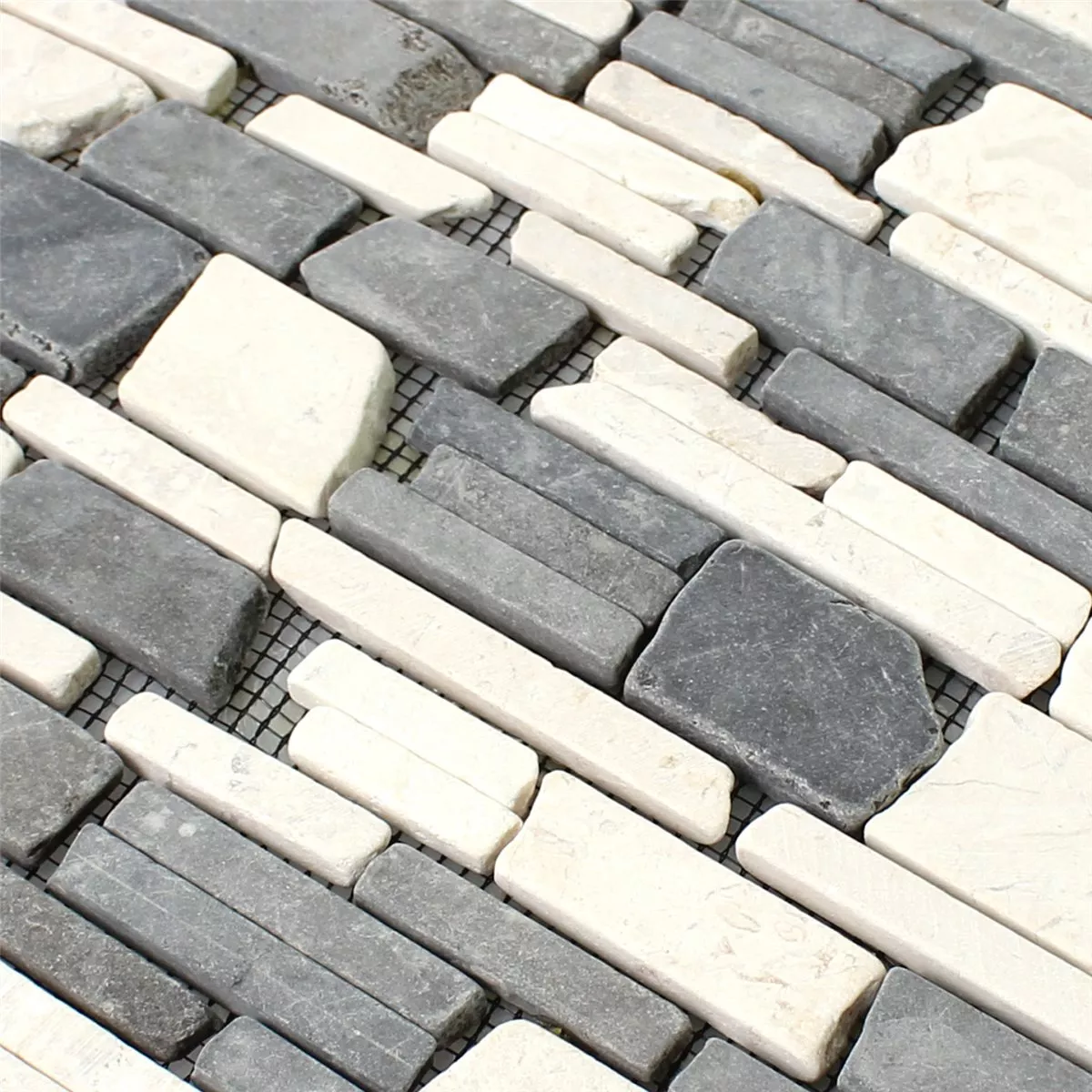 Mønster fra Mosaikkfliser Marmor Naturstein Brick Biancone Java