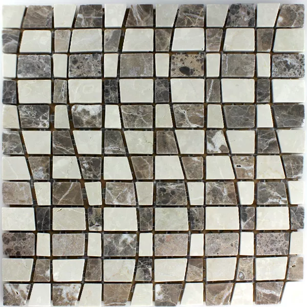 Mosaic Tiles Marble Wave Castano Beige