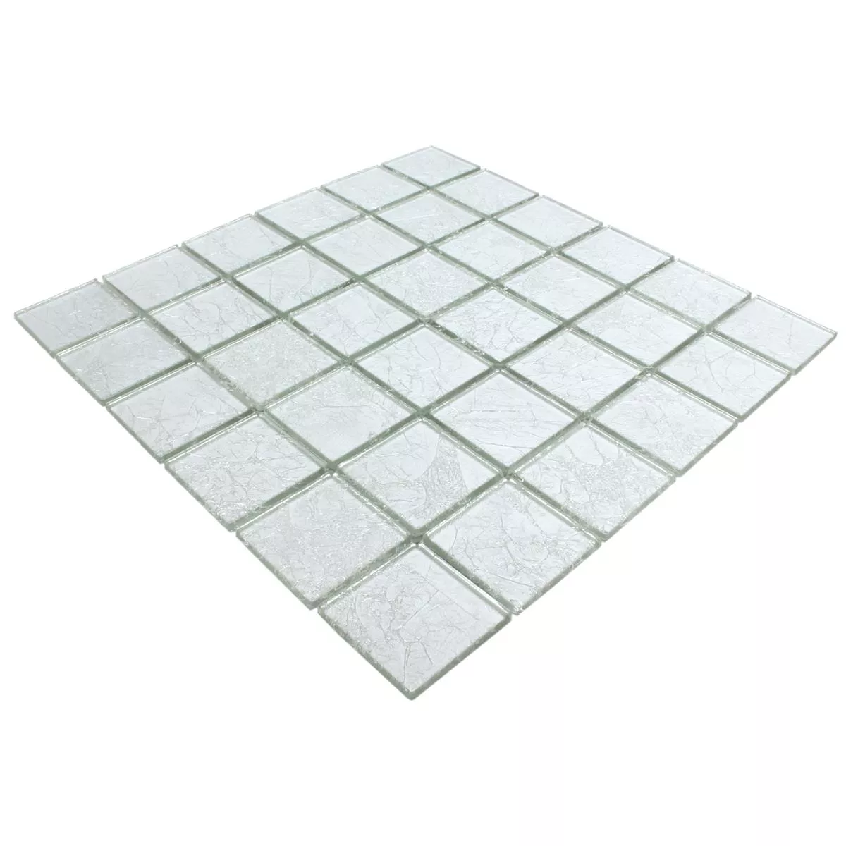 Mosaic Tiles Glass Lucca Silver 48x48x4mm