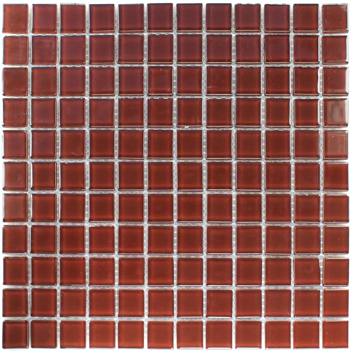 Mozaic De Sticlă Gresie 25x25x4mm Maro Inchis Uni
