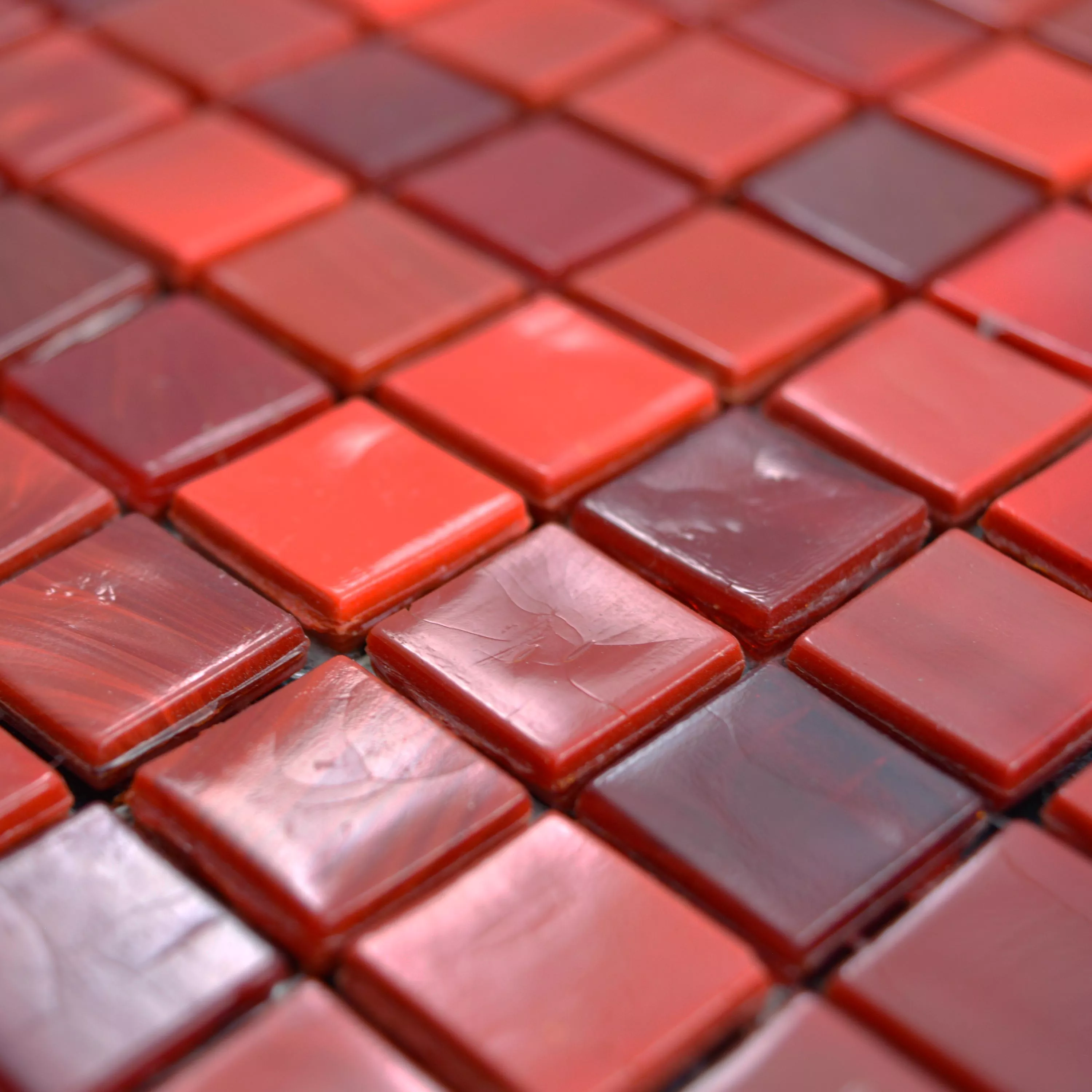 Glas Mosaik Fliser Rexford Nacre Effekt Rød