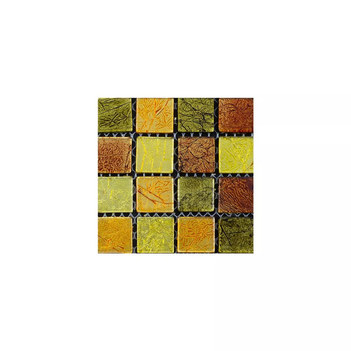 Muestra Mosaico de Cristal Azulejos Curlew Amarillo Naranja 23 4mm