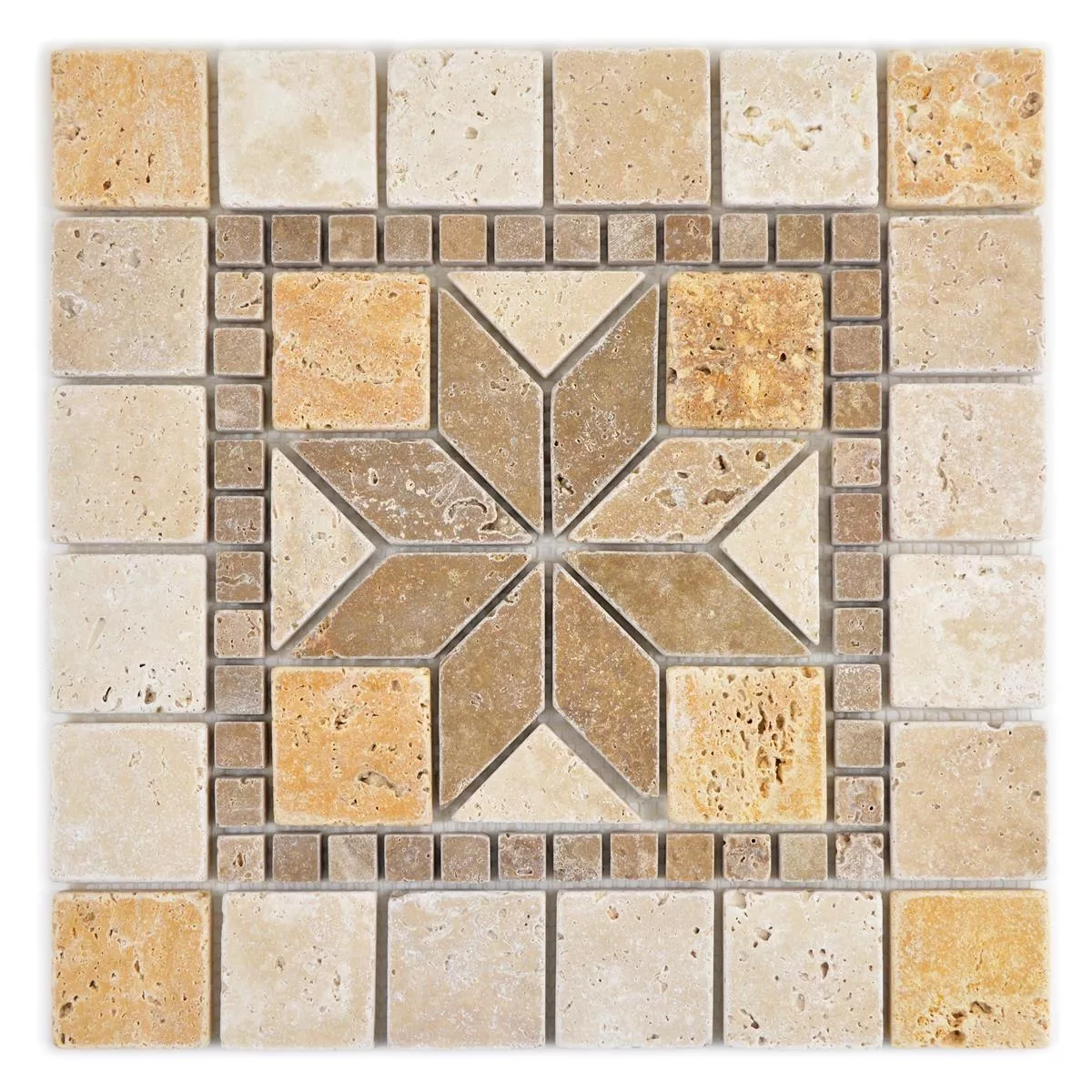 Natuursteen Rosone Volney Beige Bruin Goud 30x30cm Natuursteen Rosone Volney Beige Bruin Goud 30x30cm