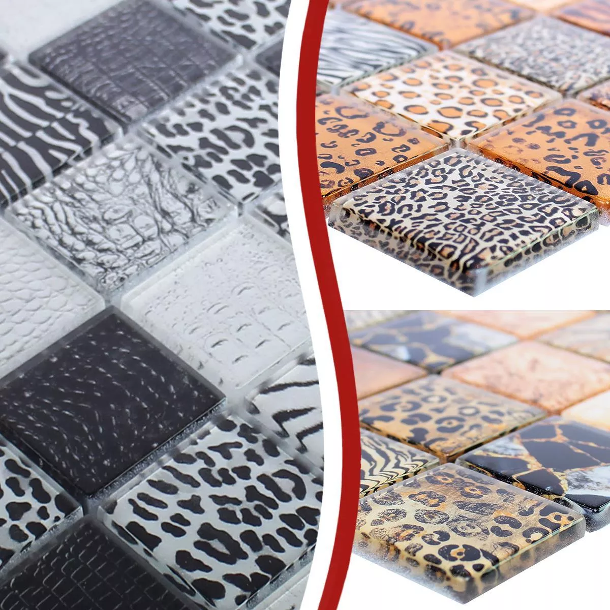 Mønster fra Glass Mosaikk Fliser Safari
