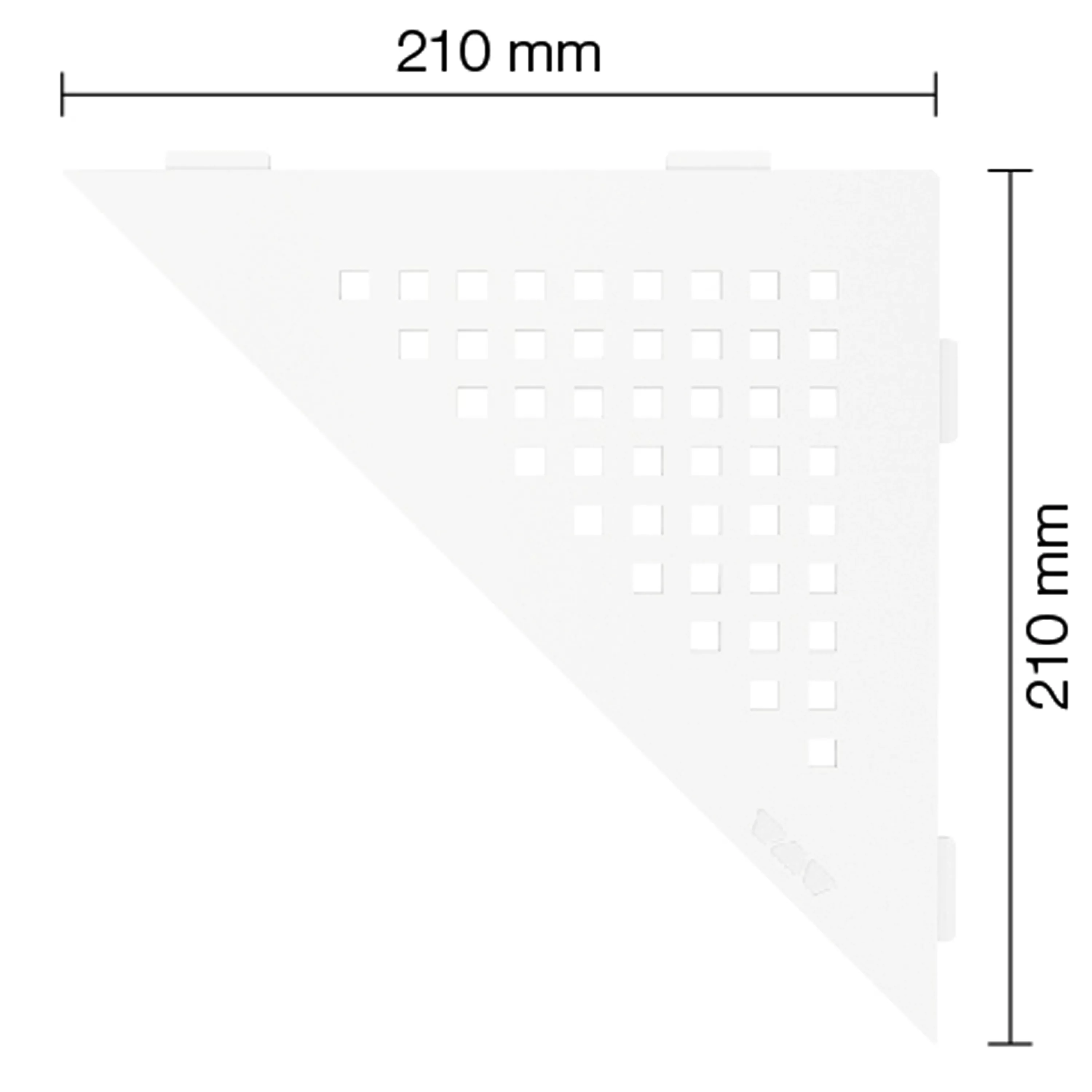 Estante de pared estante de ducha Schlüter triángulo 21x21cm cuadrado blanco