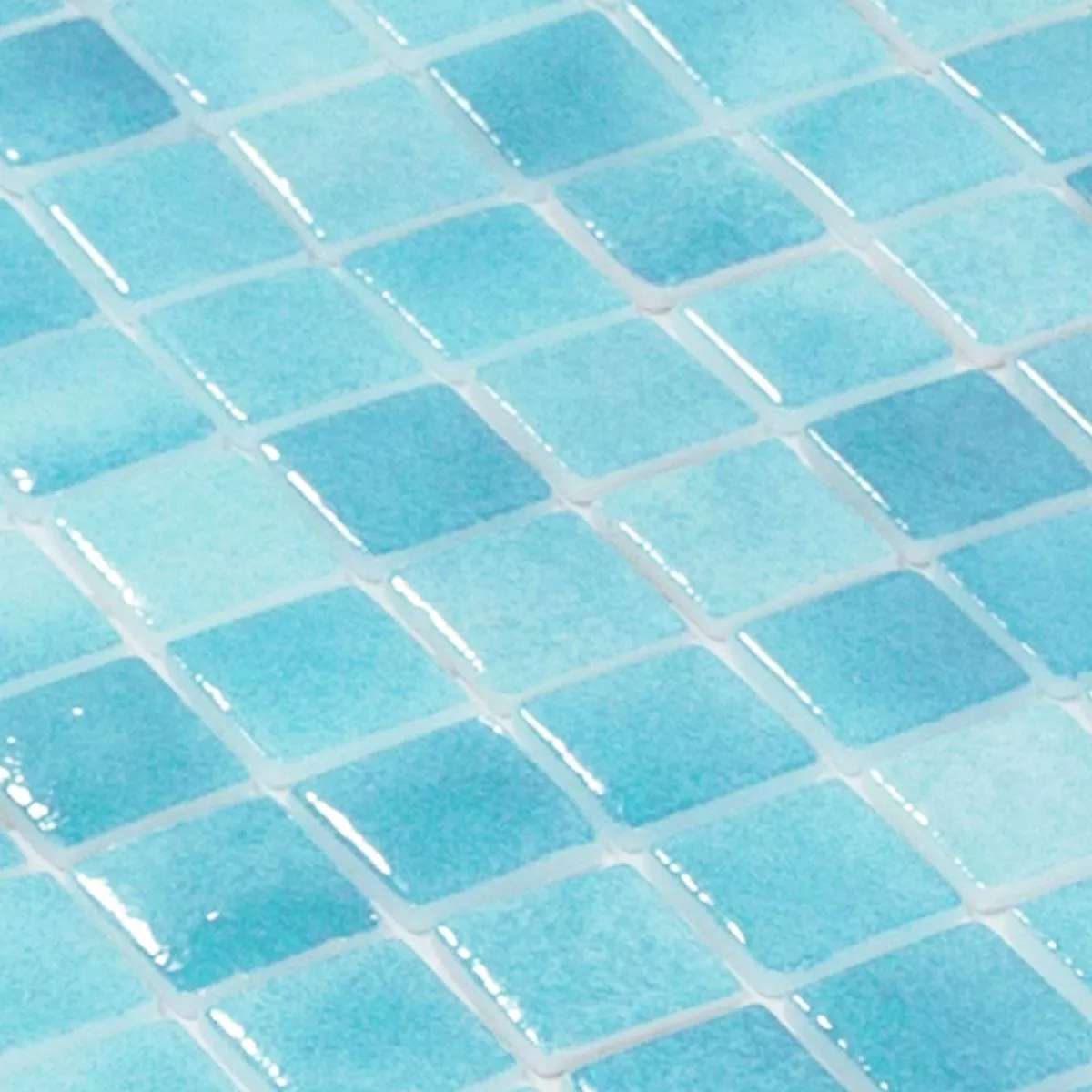 Vidro Piscina Pool Mosaico Lagoona Azul Claro