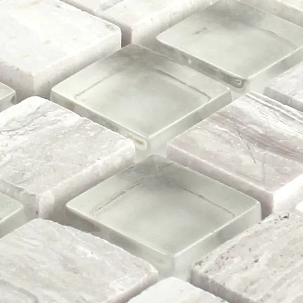 Muster von Mosaikfliesen Glas Marmor Grau Mix 