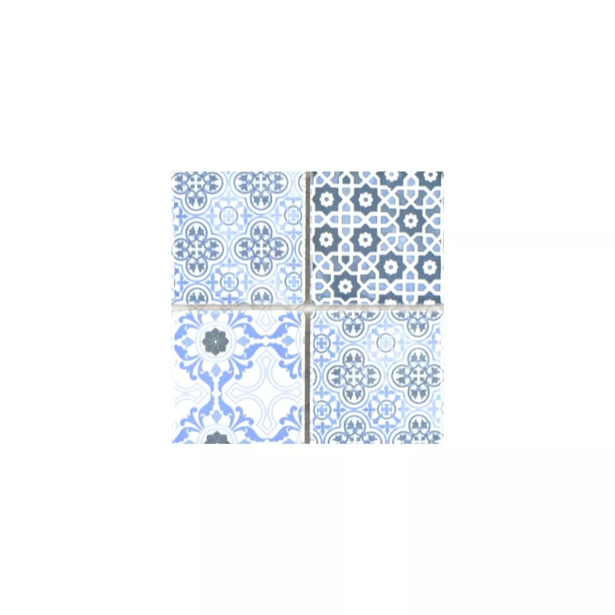 Model din Ceramică Plăci De Mozaic Daymion Optica Retro Pătrat Albastru
