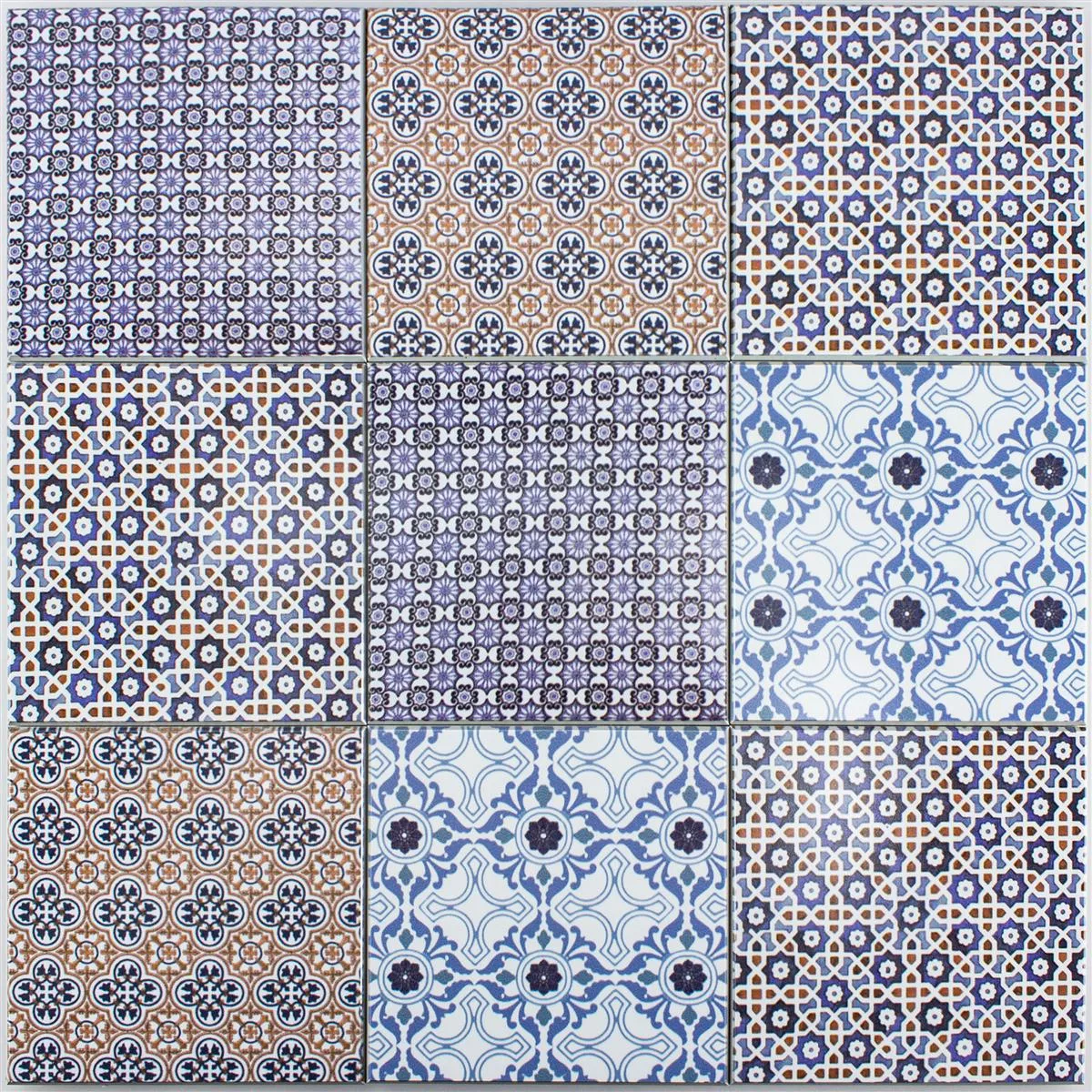 Muster von Vinyl Mosaik Fliesen Selbstklebend Poznan Blau