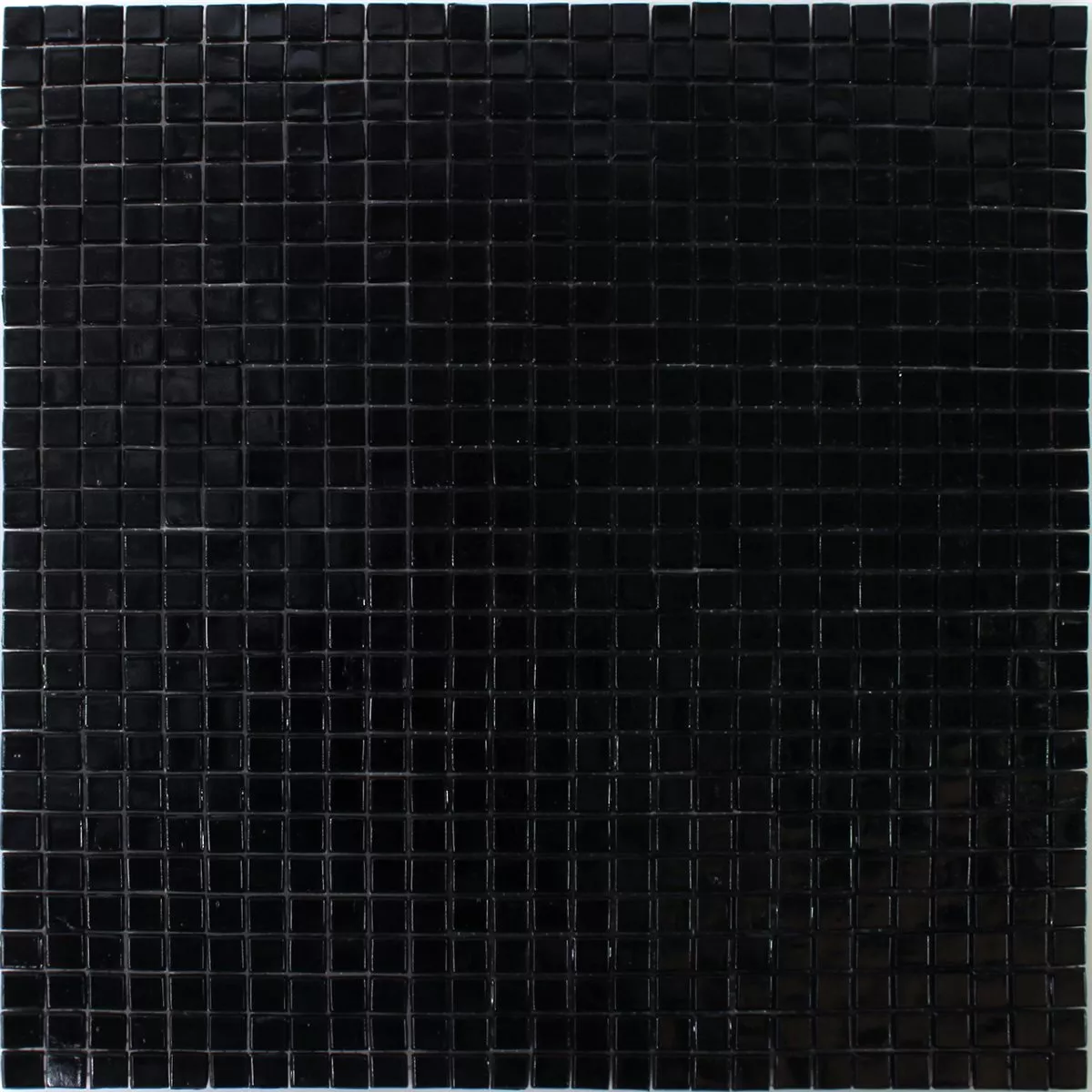 Mozaik Pločice Staklo Mini Crna Sjajne