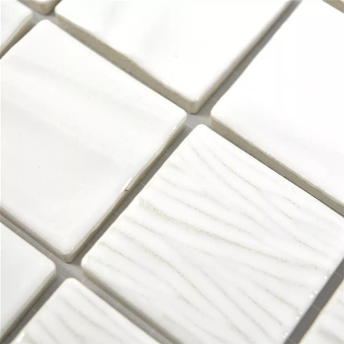 Mosaico Cerâmico Azulejos Rokoko 3D Branco
