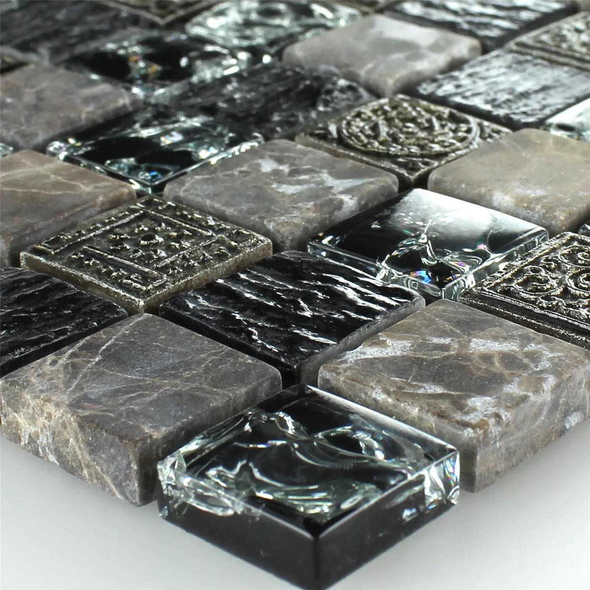 Mosaikkfliser Glass Marmor Effekt Svart