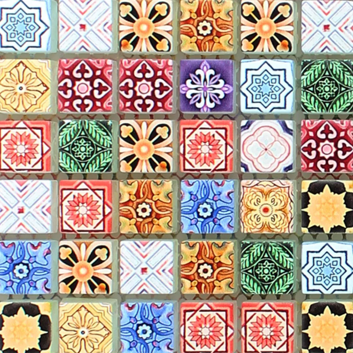 Échantillon Mosaïque En Verre Carrelage Marrakech Coloré