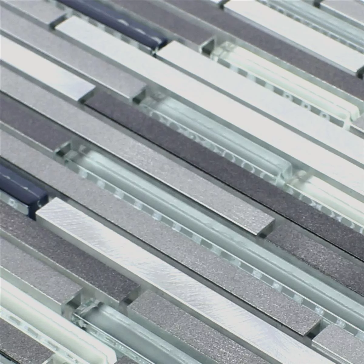 Mønster fra Glass Metall Mosaikkfliser Freeway Svart Sølv