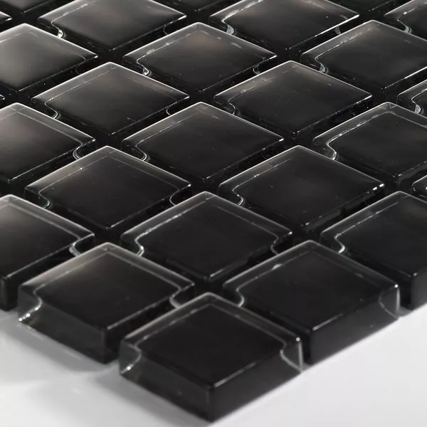 Mosaic Tiles Glass Uni 23x23x8mm Black