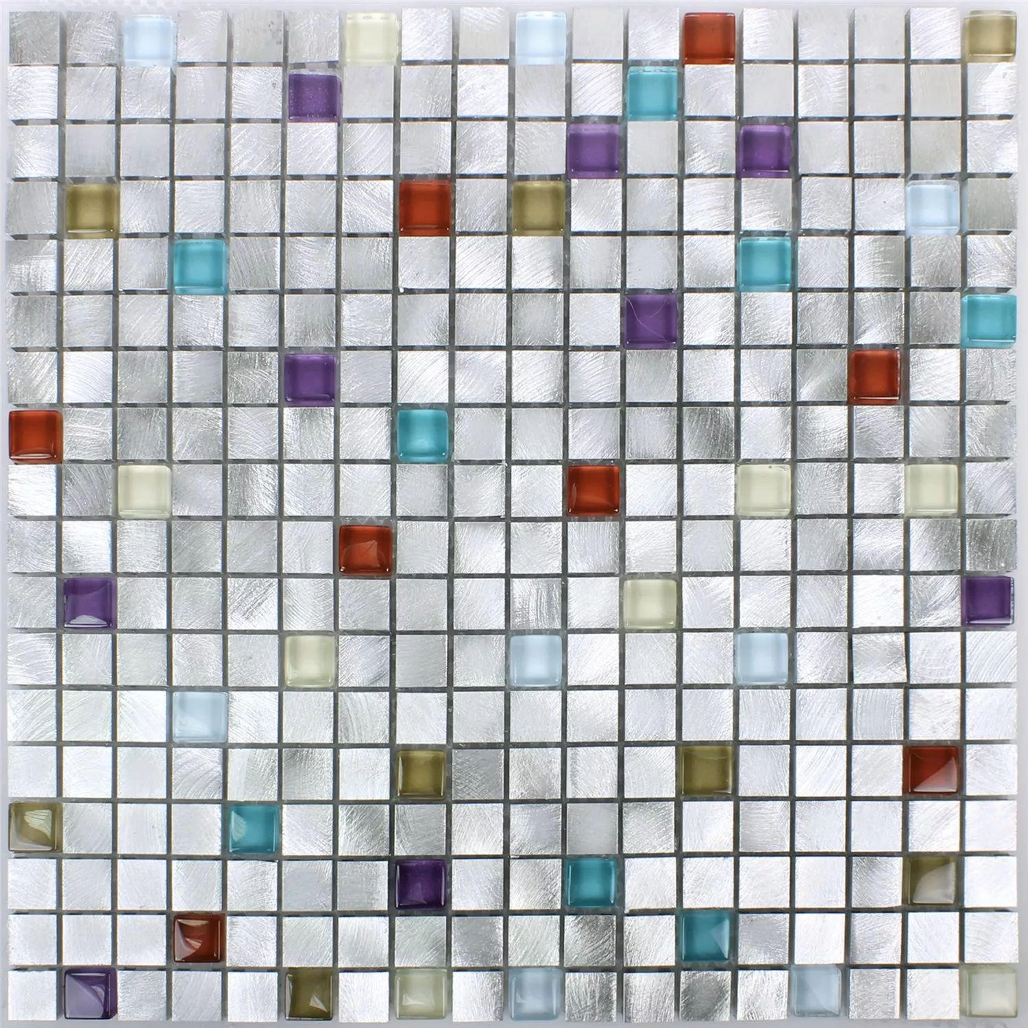 Azulejo Mosaico Lissabon Alumínio Vidro Mix Multicolorido