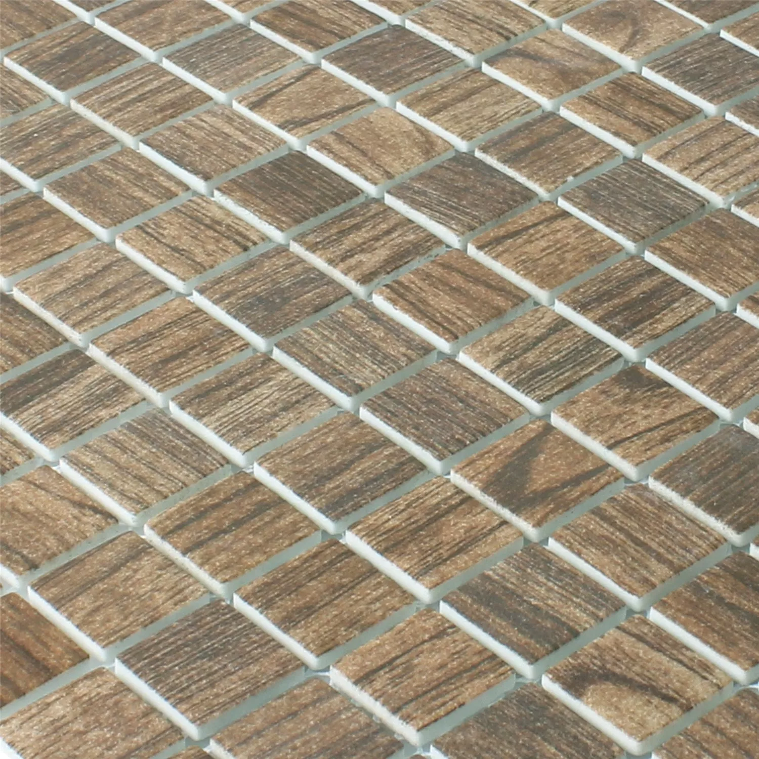 Mozaika Ceramika Szkło Valetta Struktura Drewna Brązowy