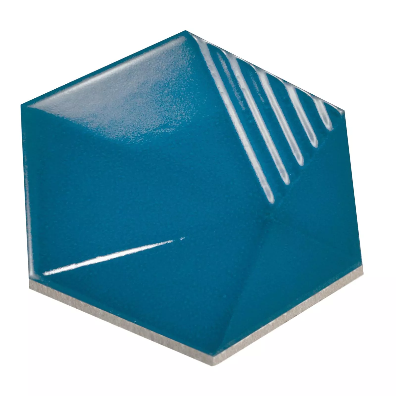 Wandtegels Rockford 3D Hexagon 12,4x10,7cm Blauw