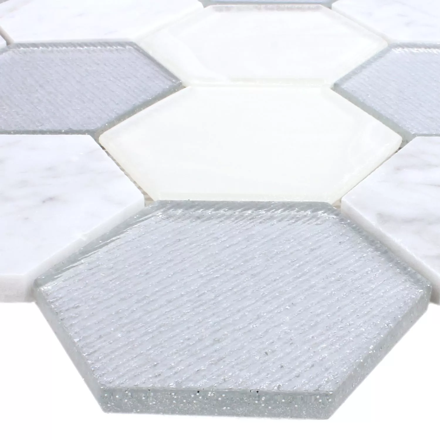Mosaik Hexagon Lipari Silver Grå