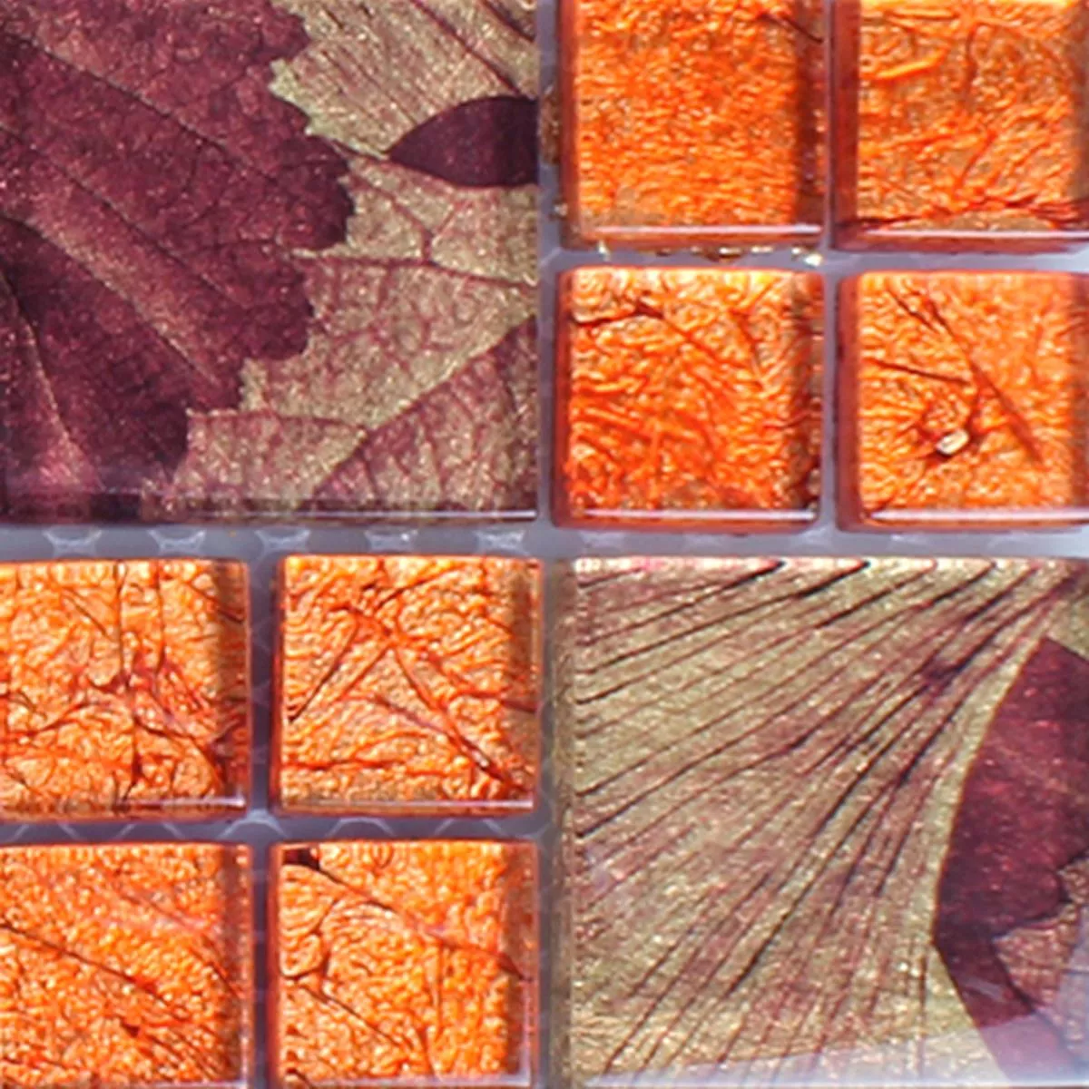 Uzorak Stakleni Mozaik Pločice Firebird Narančasta