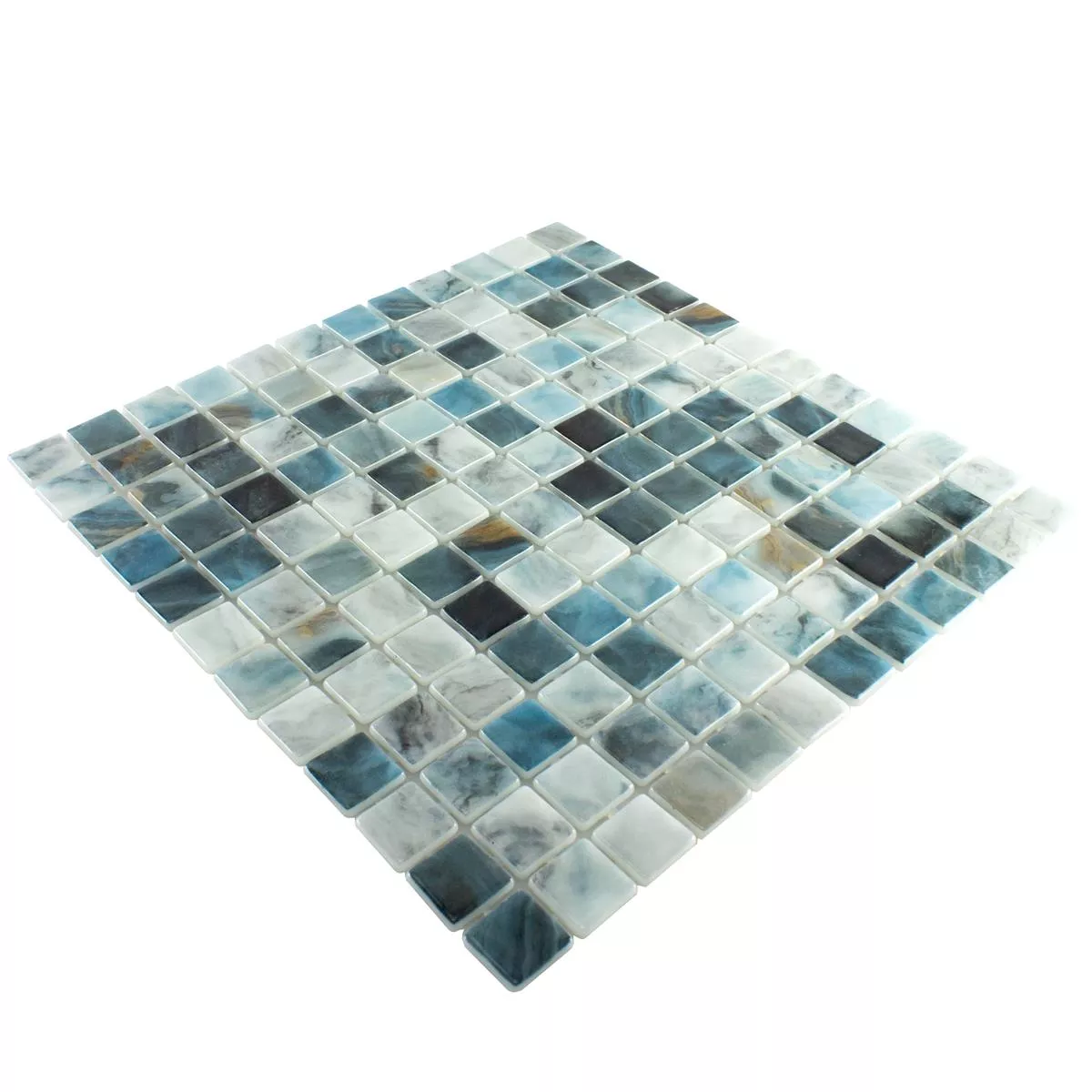 Swimmingpool Mosaik Baltic Blå Gra 25x25mm