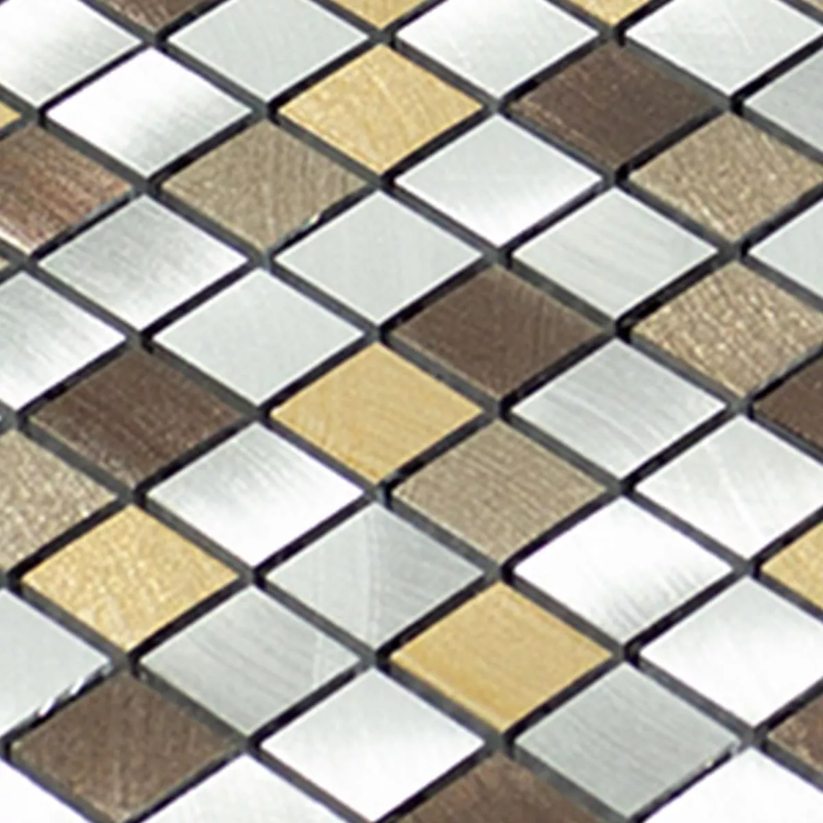 Próbka Aluminium Metal Mozaika Techvisto Brązowy Srebrny