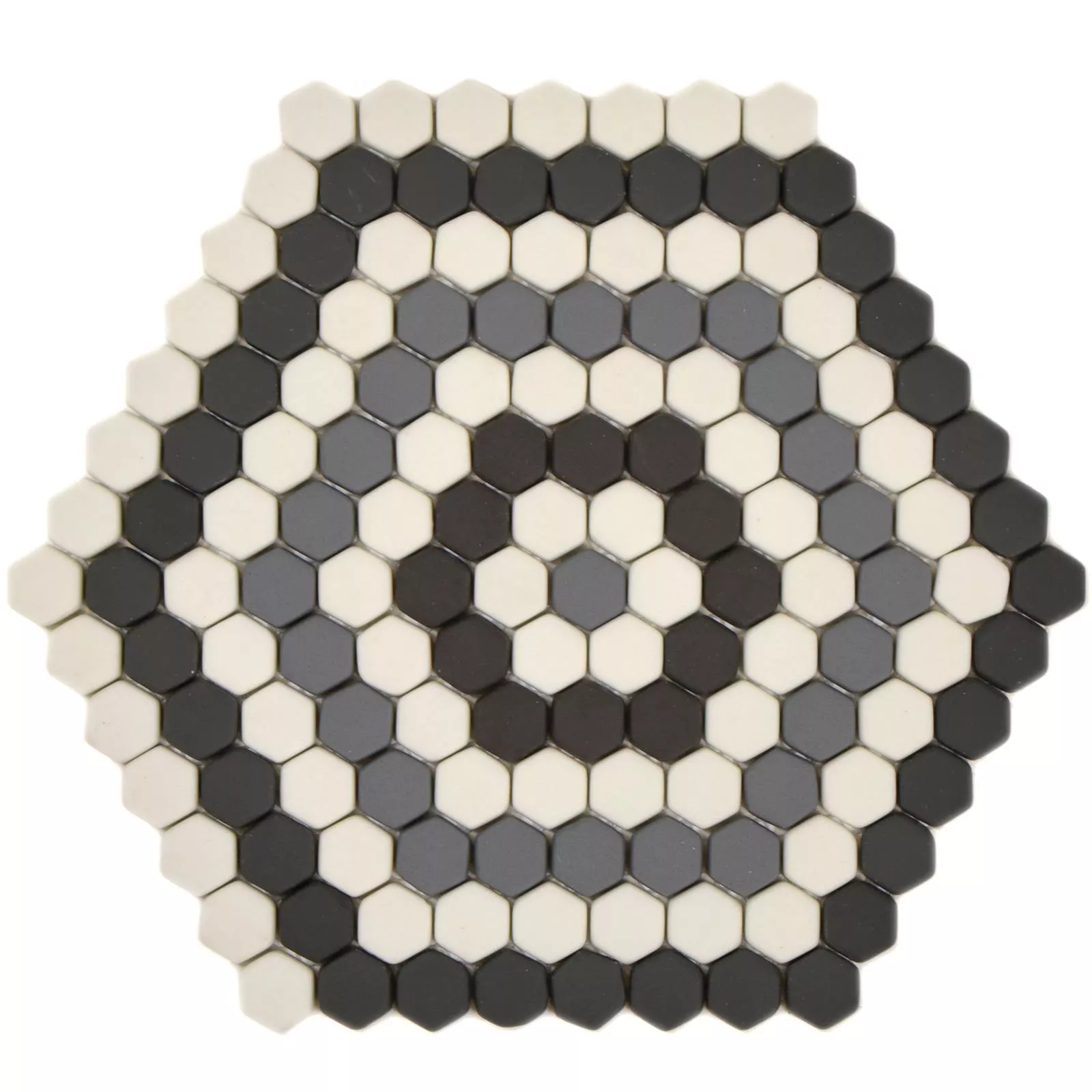 Sample Glass Mosaic Tiles Eco Bahamas Black Grey Blanc