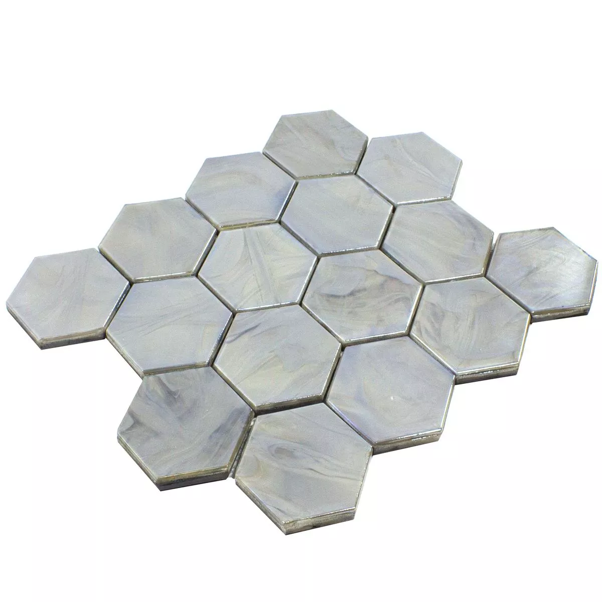 Glass Mosaic Tiles Andalucia Hexagon Grey