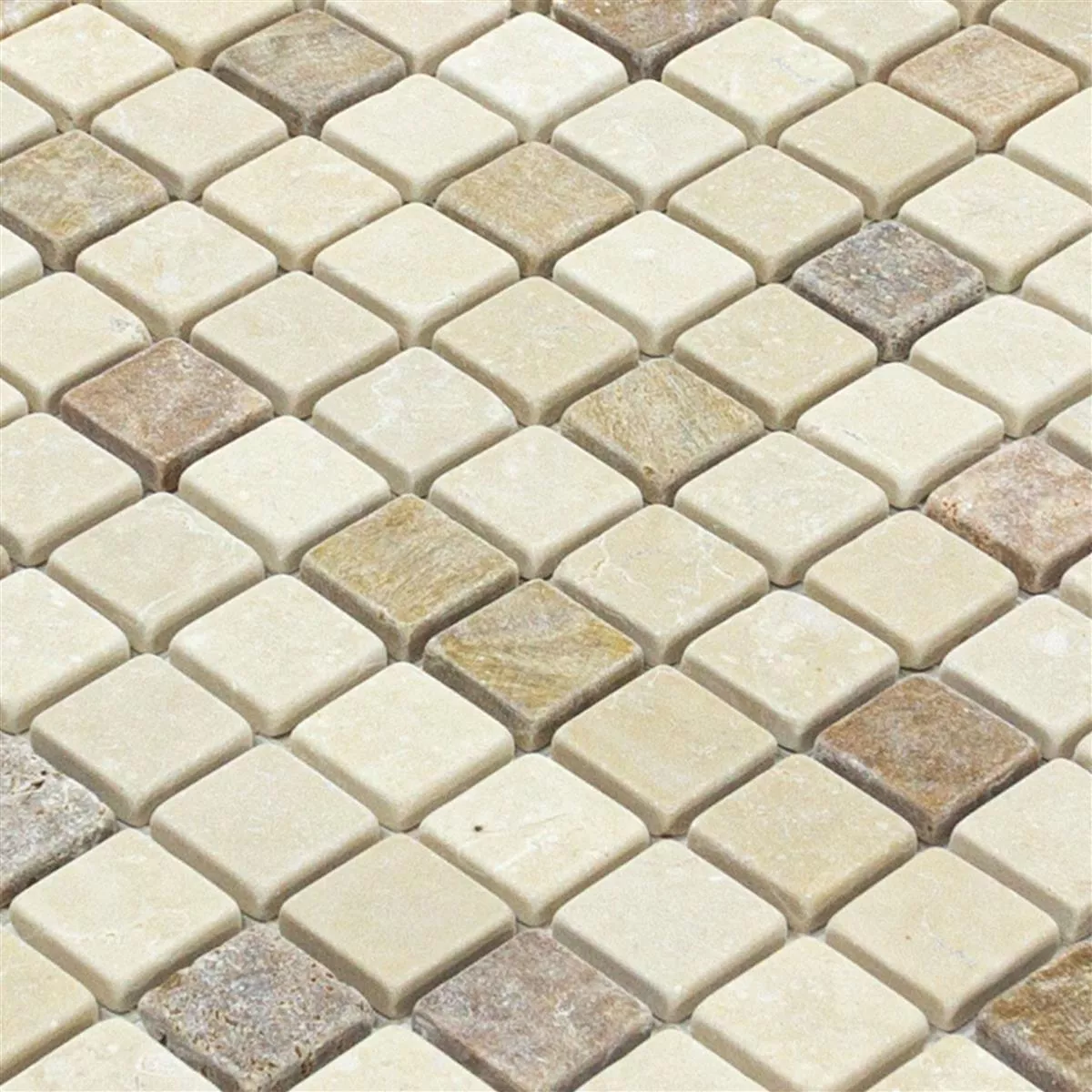 Marmo Mosaico In Pietra Naturale Piastrelle Lorentes Marrone Chiaro Mix
