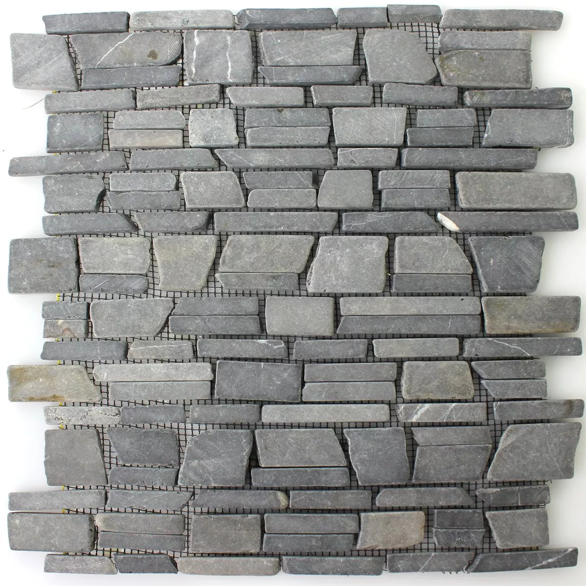 Mosaikkfliser Marmor Naturstein Brick Neromarquina