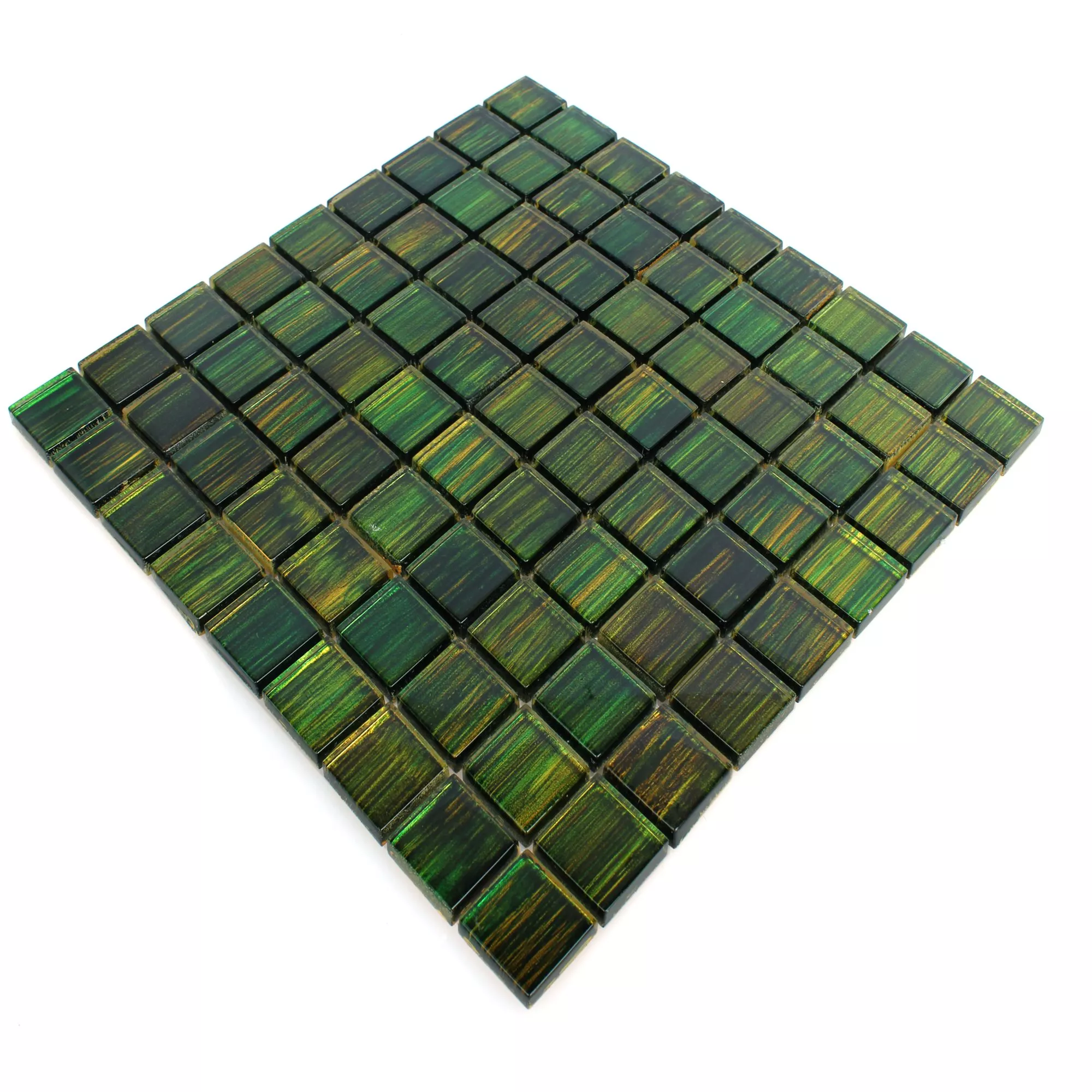 Skleněná Mozaika Dlaždice Tradition Tmavě Zelená