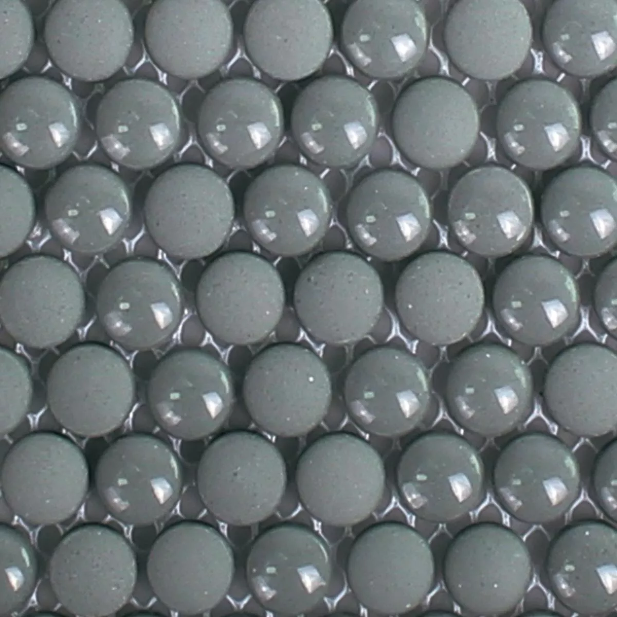 Sample Glass Mosaic Tiles Bonbon Round Eco Grey