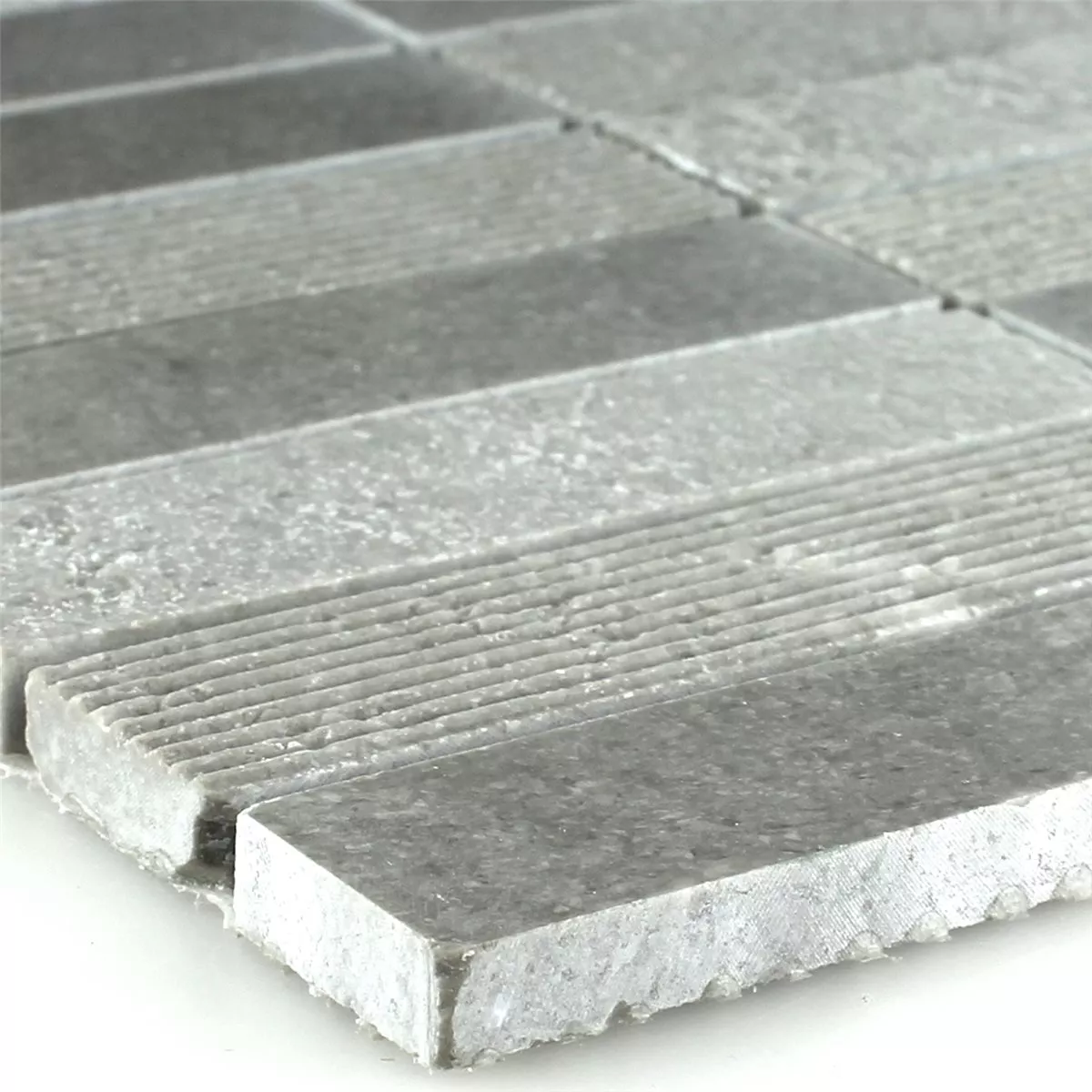 Sample Mosaic Tiles Marble Brick Milled Polished Mat Grey
