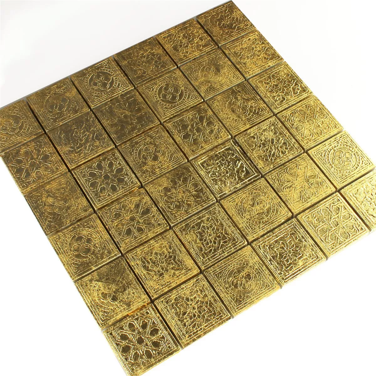 Plăci De Mozaic Ceramică Aur 48x48x10mm