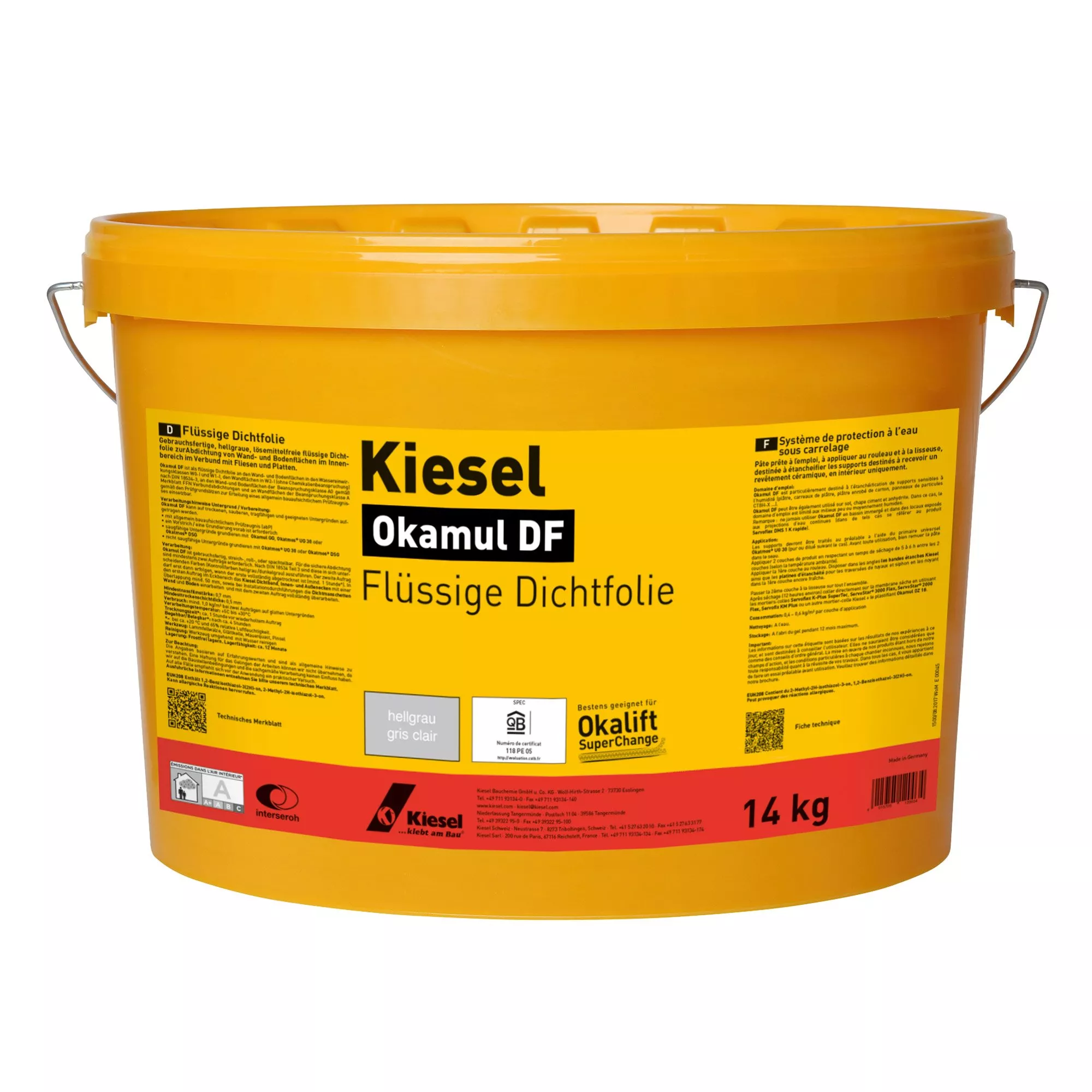 Kiesel Okamul DF - Filme selante líquido cinza claro (14KG)