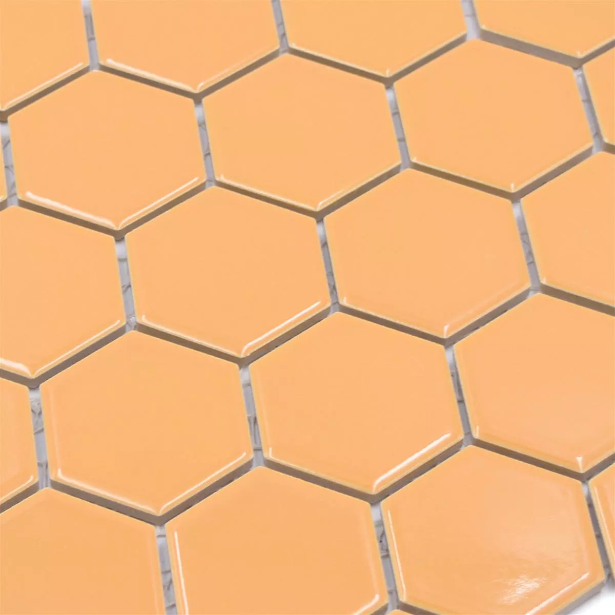 Sample van Keramiek Mozaïek Salomon Hexagon Oker Oranje H51