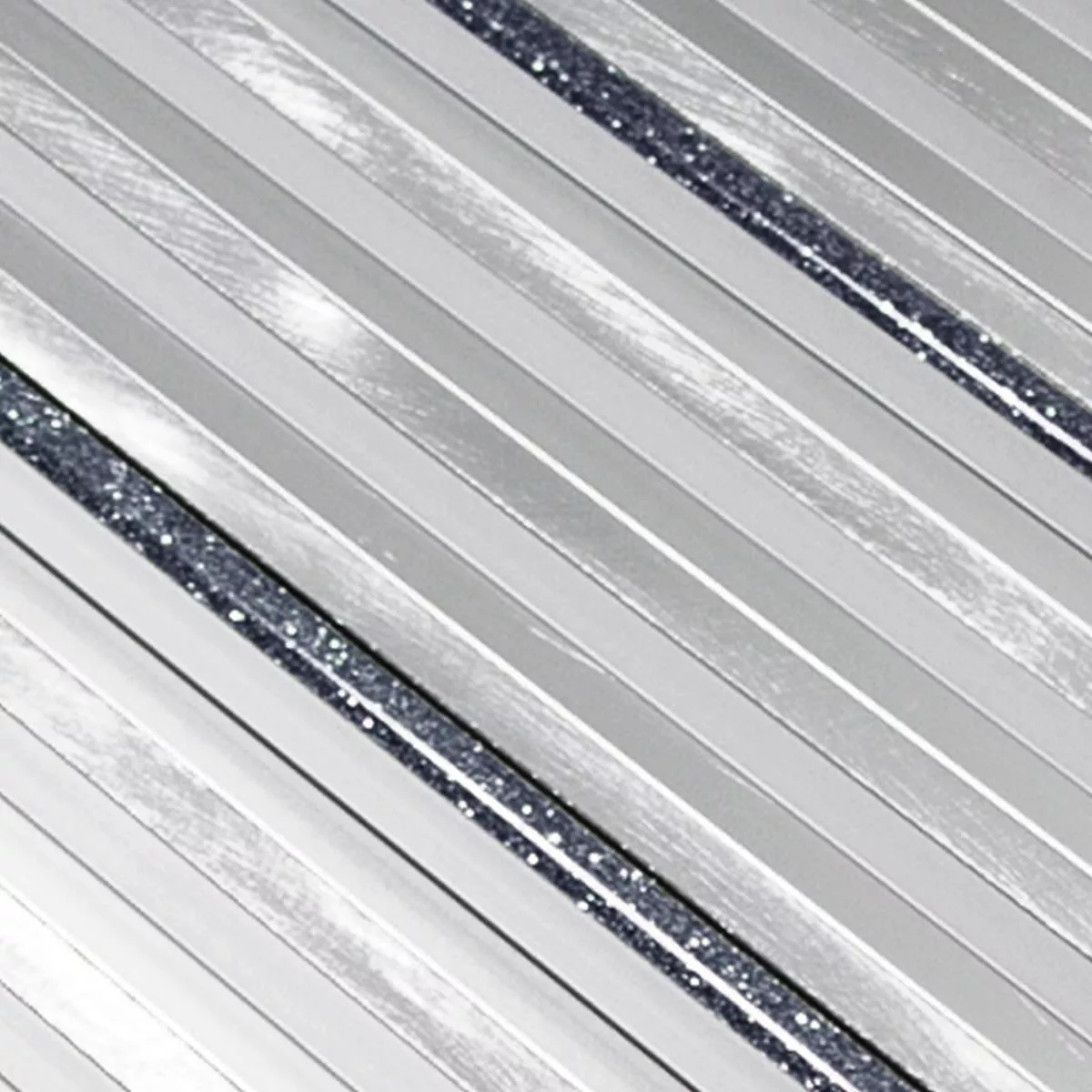 Aluminium Metal Mosaik Fliser Bilbao Stripes Sort