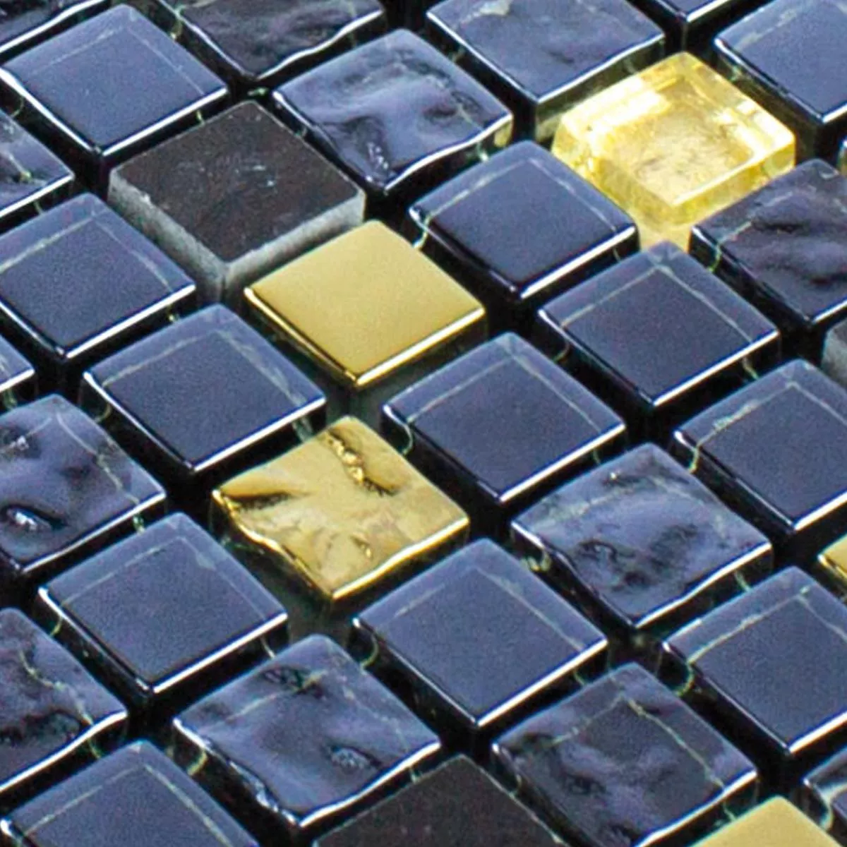 Próbka Szkło Kamień Naturalny Mozaika Cooktown Czarny Złoto