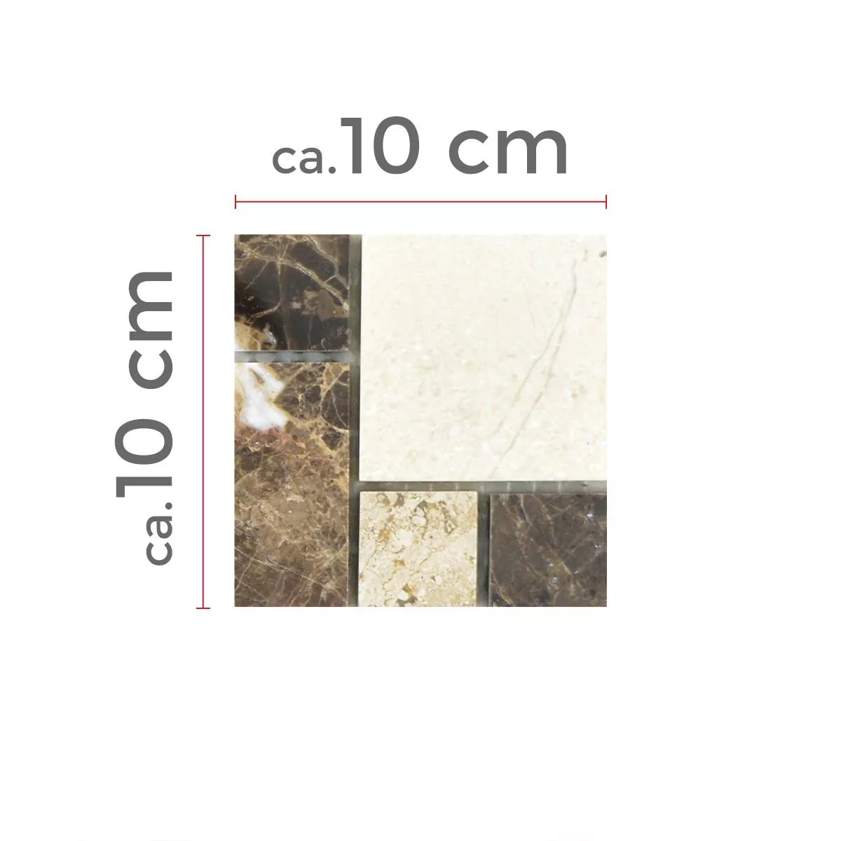 Próbka Marmur Kamień Naturalny Mozaika Płytki Cordoba Brązowy Beżowy