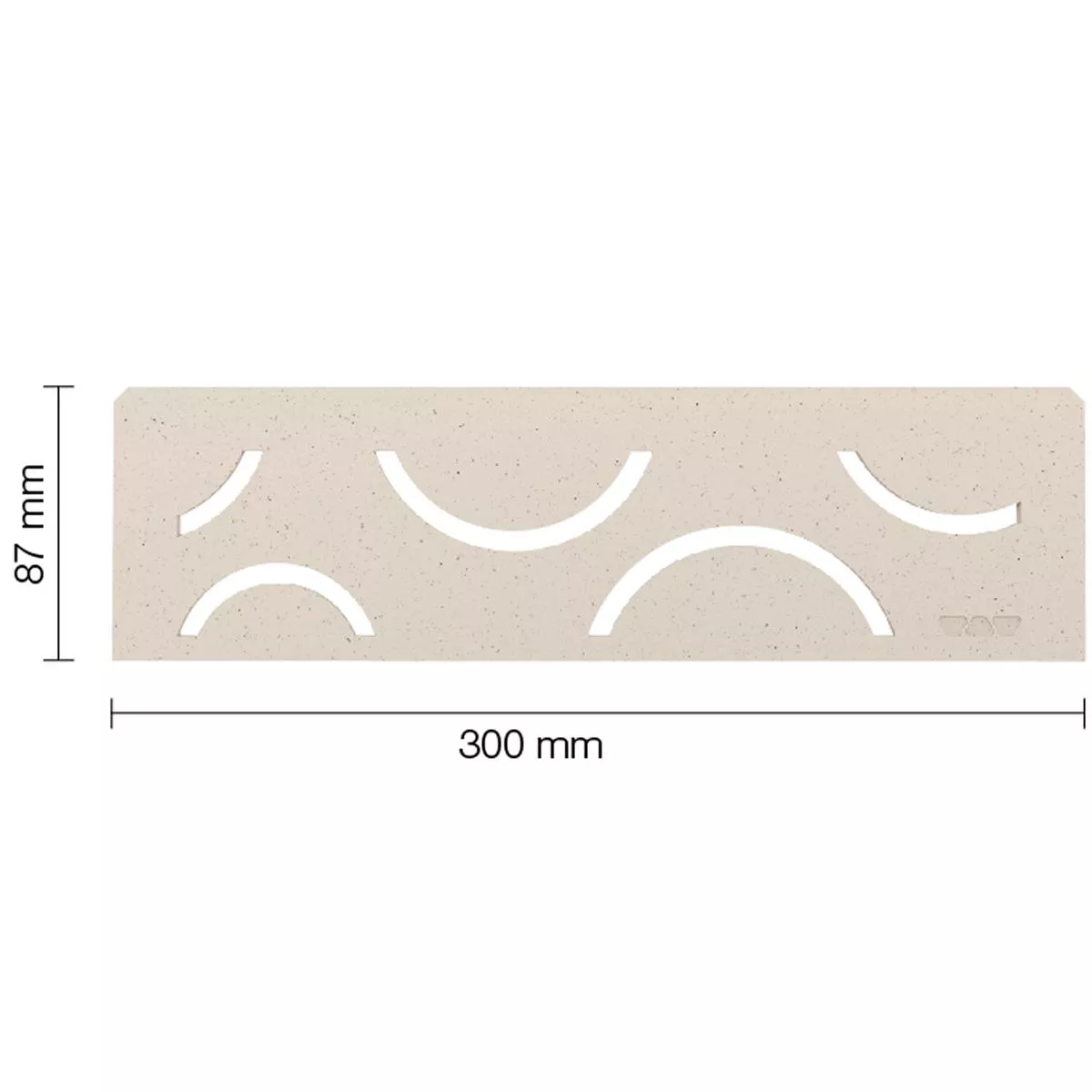 Niche wall shelf Schlüter rectangle 30x8,7cm curve ivory