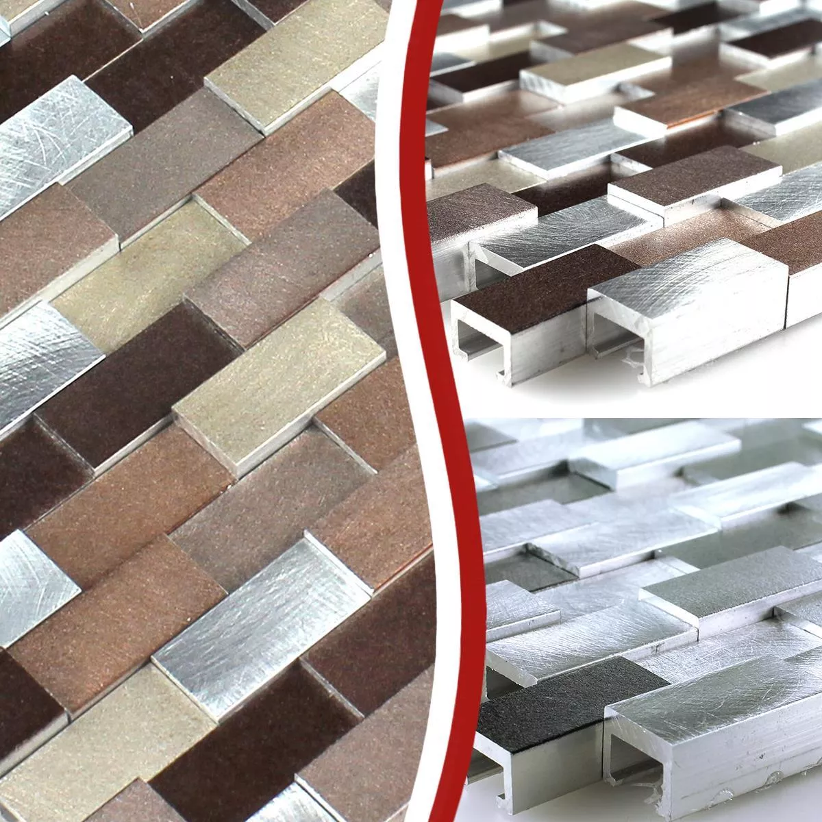 Mosaic Tiles Alu Metal Langley 3D