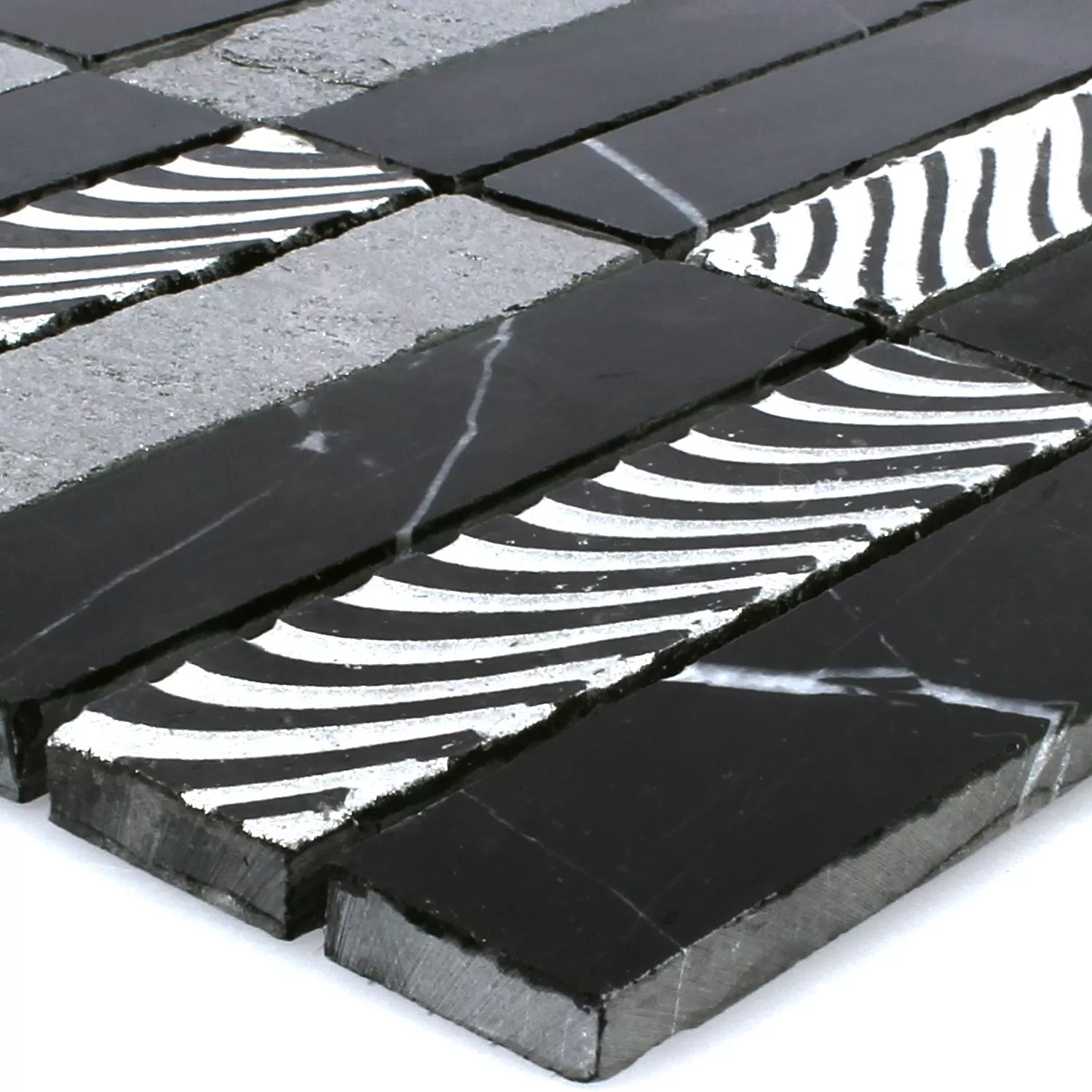 Piatră Naturală Plăci De Mozaic Carving Negru Gri Argint Piatră Naturală Plăci De Mozaic Carving Negru Gri Argint