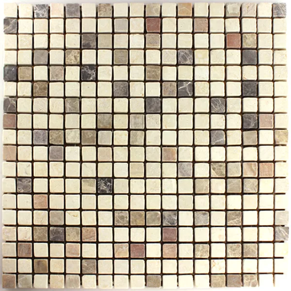 Muster von Mosaikfliesen Marmor Beige Mix 