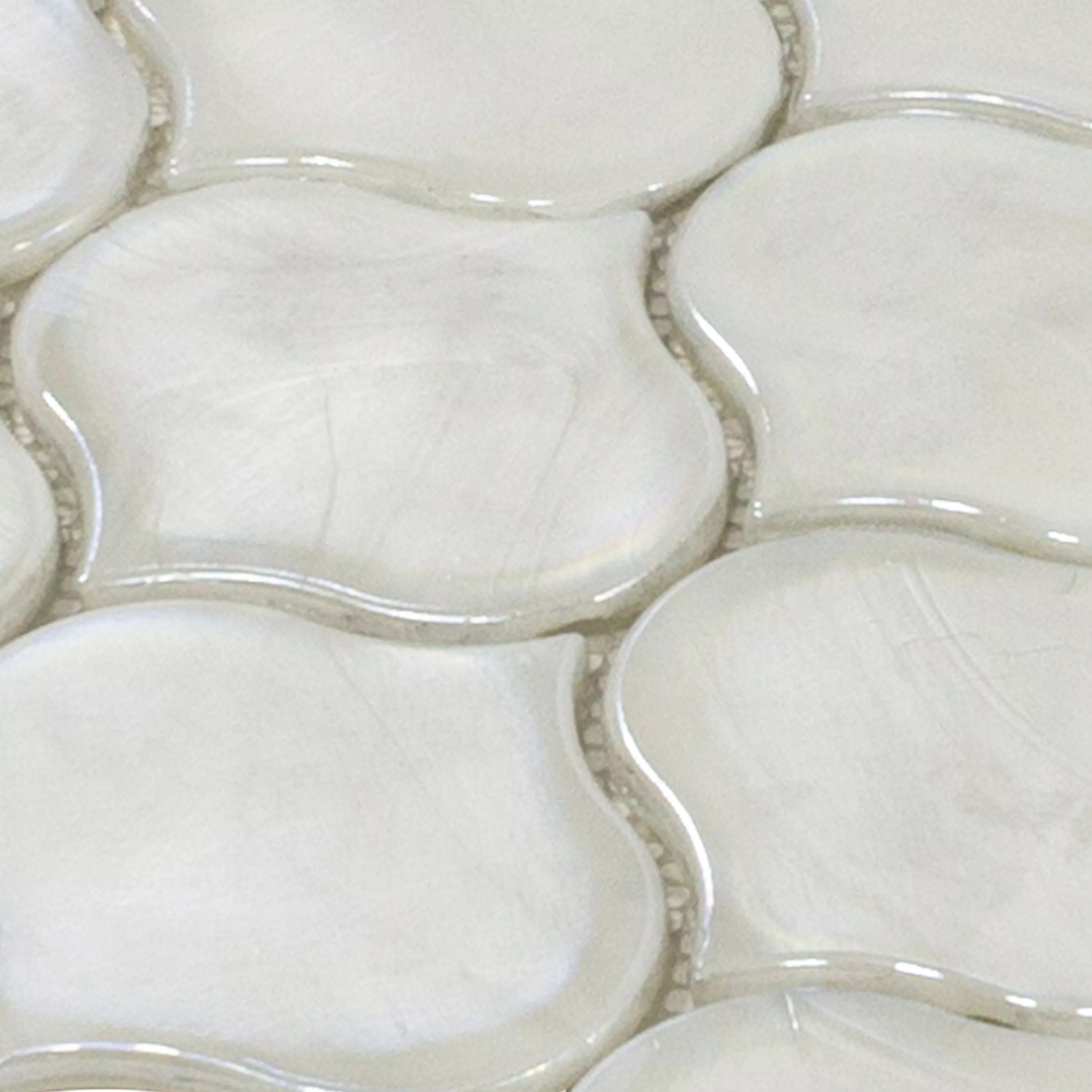 Glasmosaik Fliesen Andalucia Arabesque Weiß