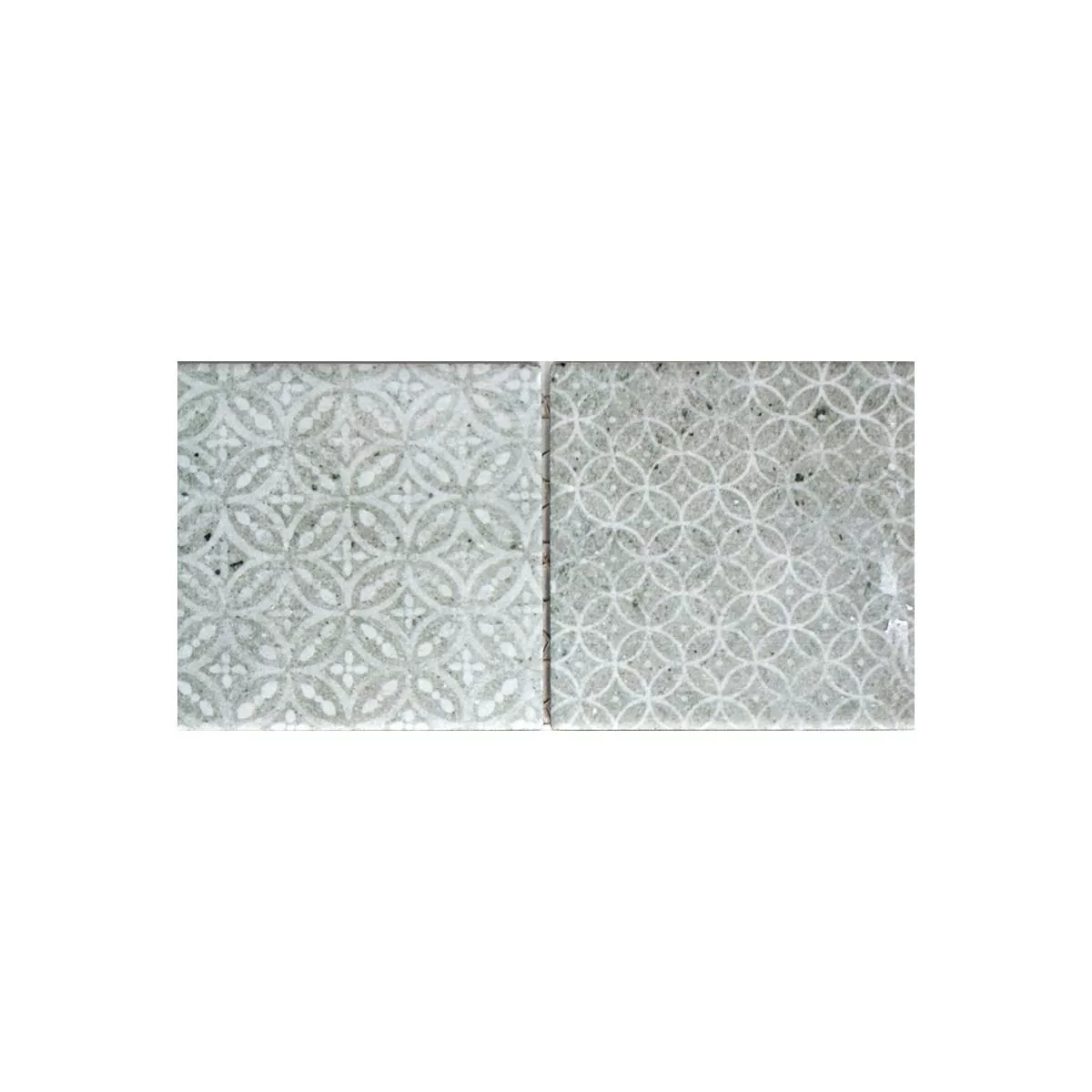 Model din Ceramică Plăci De Mozaic Campeche Aspect de Ciment Gri