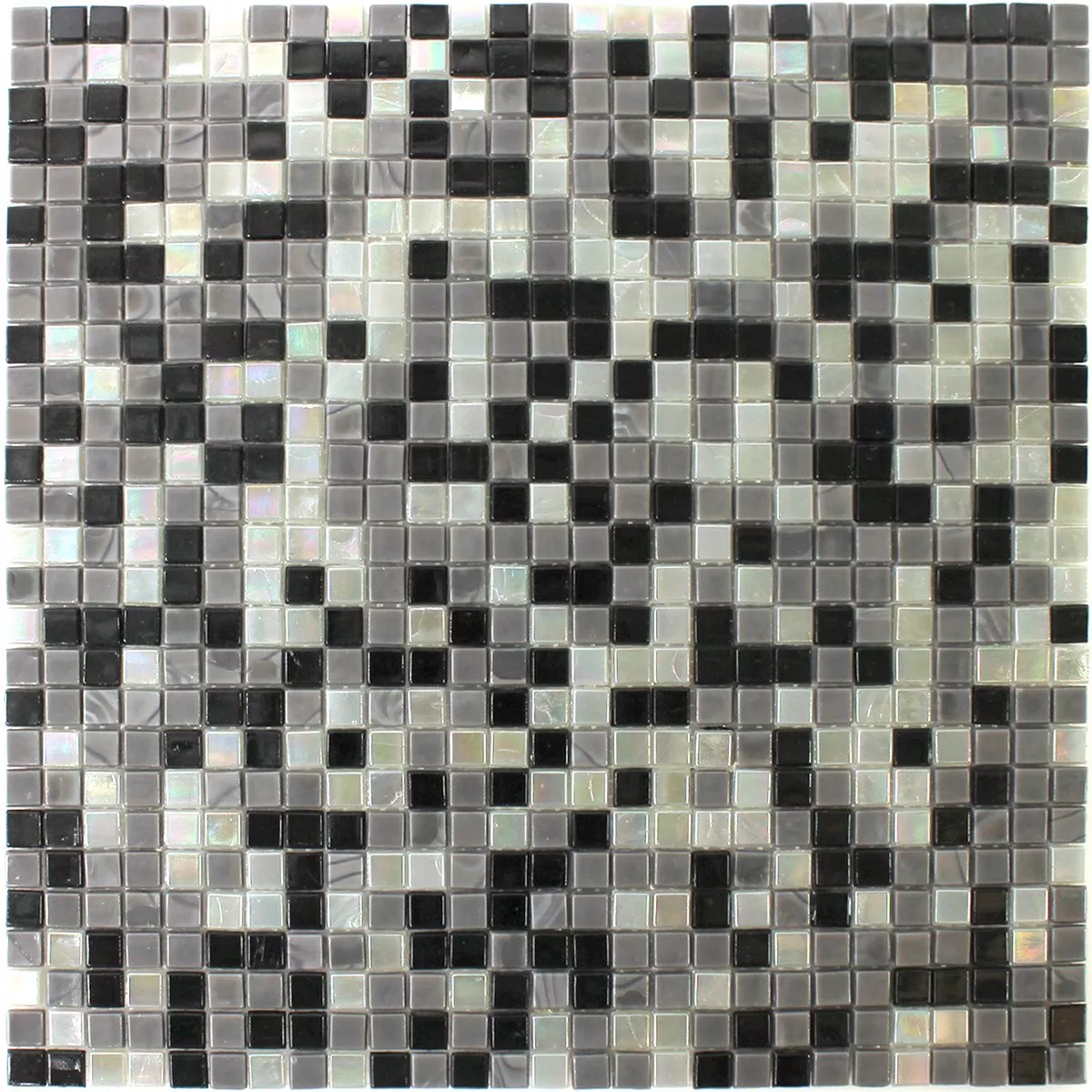 Mosaic Tiles Glass Black Grey