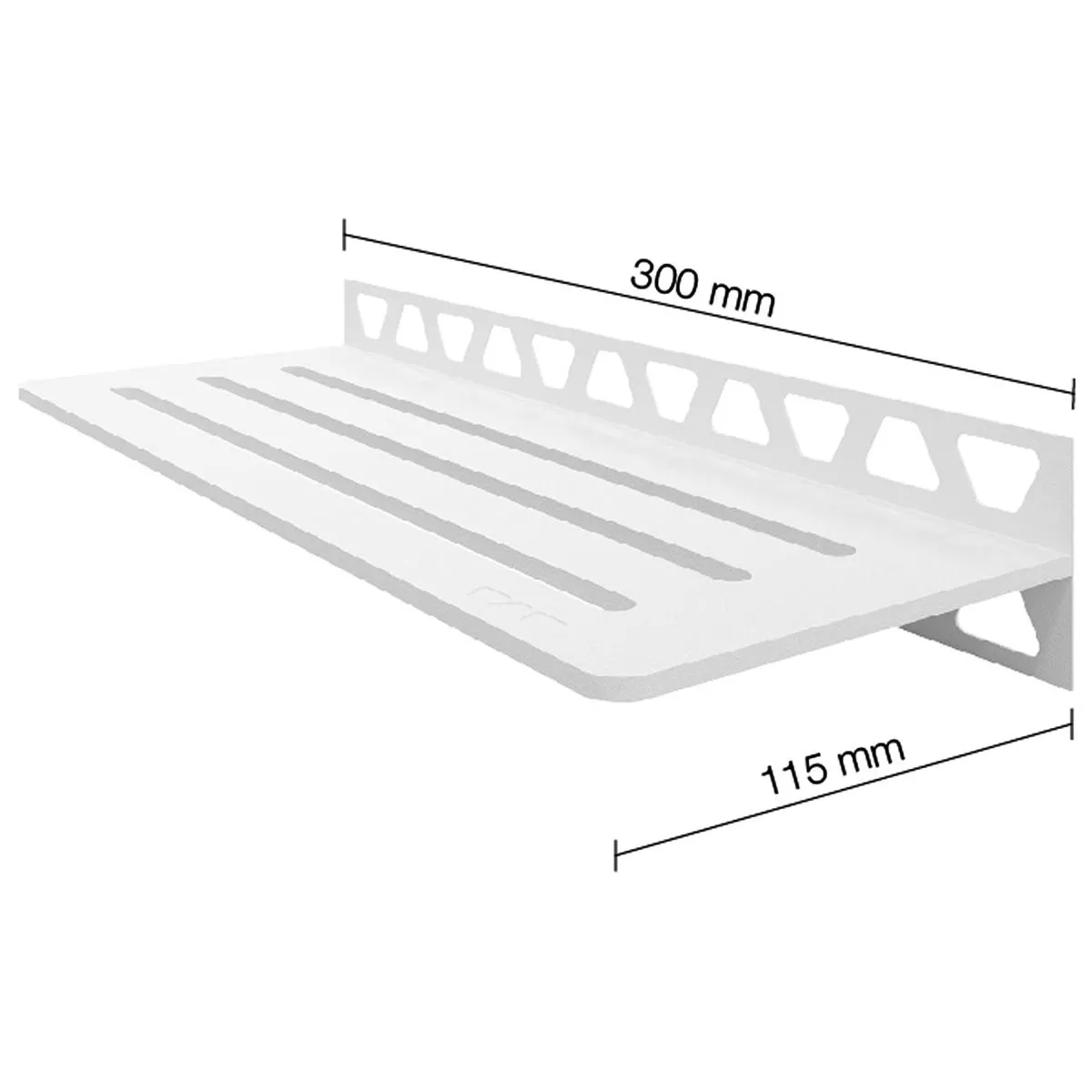 Estante de ducha estante de pared Schlüter rectángulo 30x11,5 cm blanco ondulado