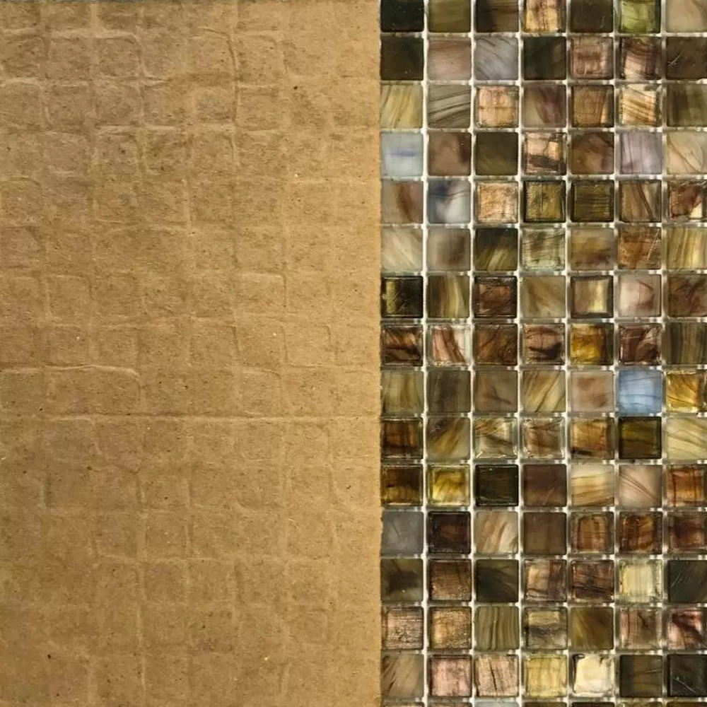 Prov Glas Simbassäng Mosaik Plattor Pergamon Brun